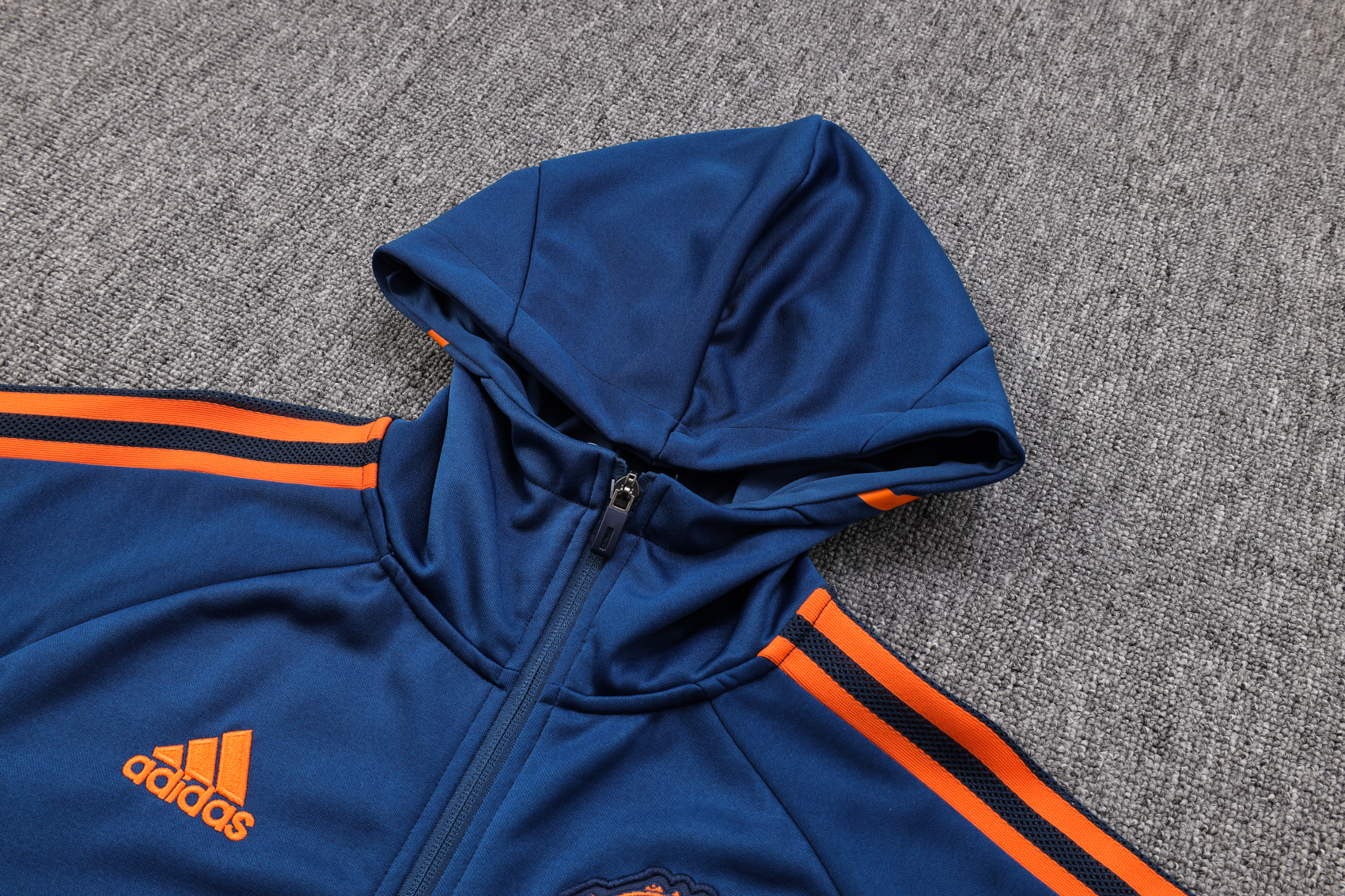 Manchester United 23-24 Hoodie Jacket Training Tracksuit -Blue - UnitedFutballJersey