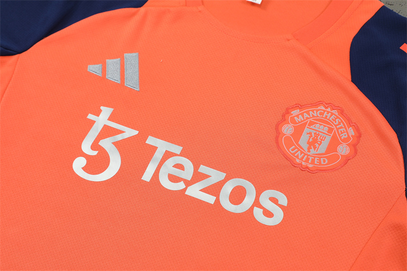 Manchester United 24-25 Short-Sleeve Training Kids Kit - Orange - UnitedFutballJersey