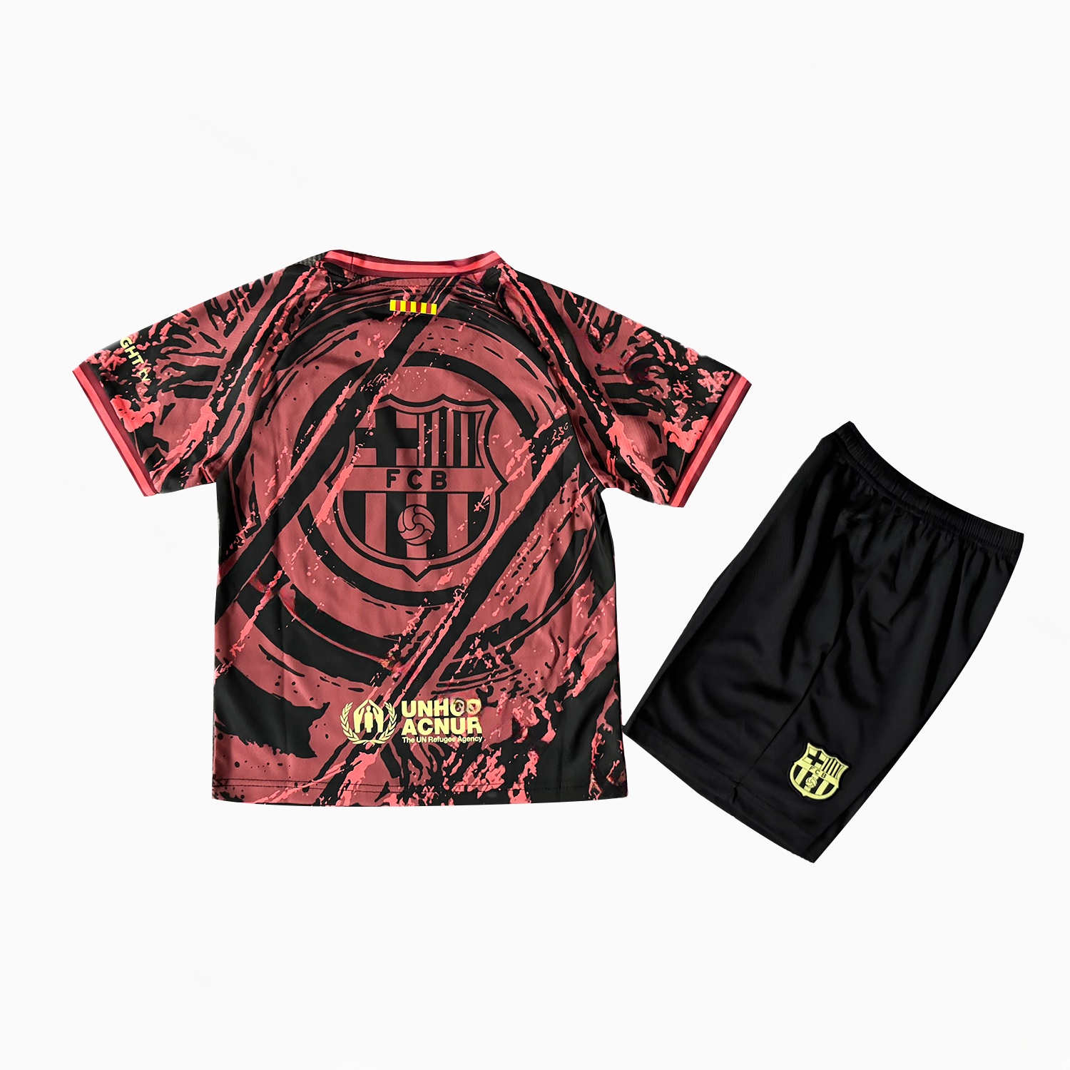 Barcelona 25-26 Big Logo Red Black Special Kids Kit - UnitedFutballJersey
