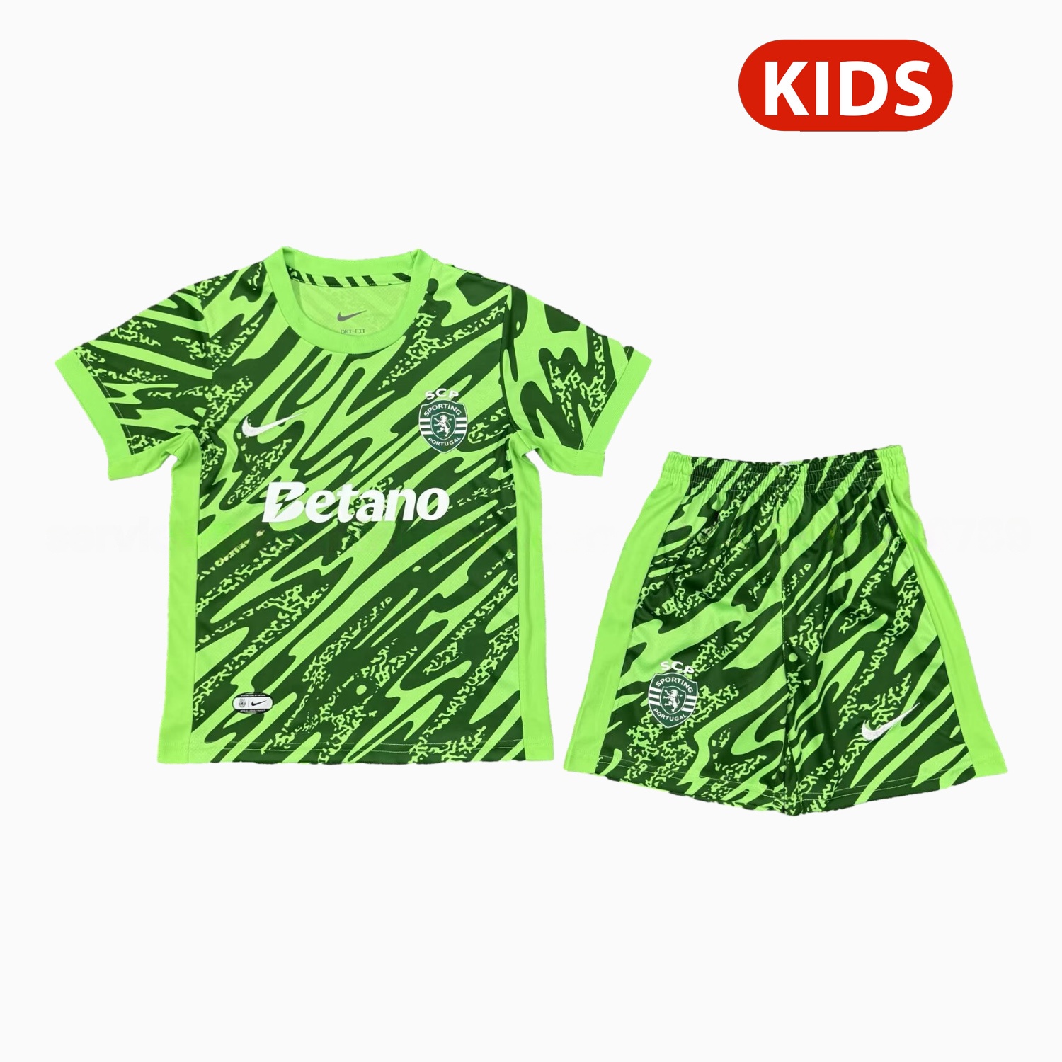 Sporting CP 25-26 Green Goalkeeper Kids Kit - UnitedFutballJersey