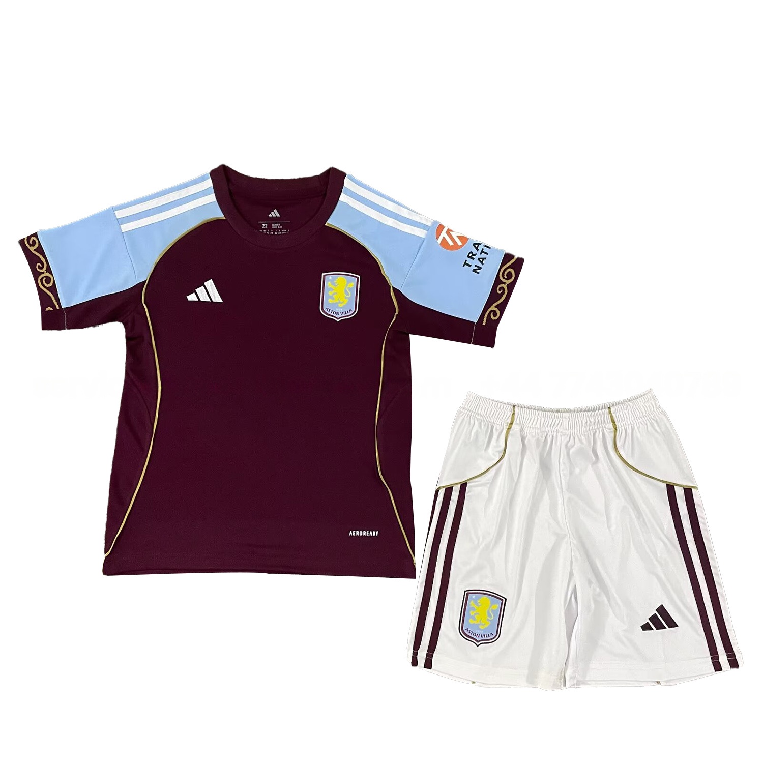 Aston Villa 25-26 Home Men's Adult Jersey Set - Fans Version - UnitedFutballJersey