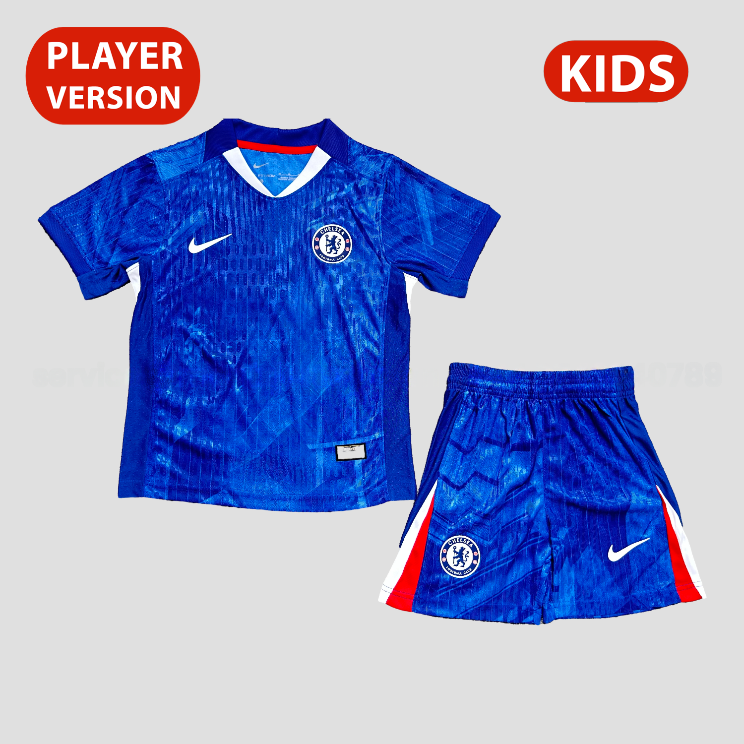 C.H.E.L.S.E.A 25-26 Home Unsponsored Blue Kids Kit - Player Version - UnitedFutballJersey
