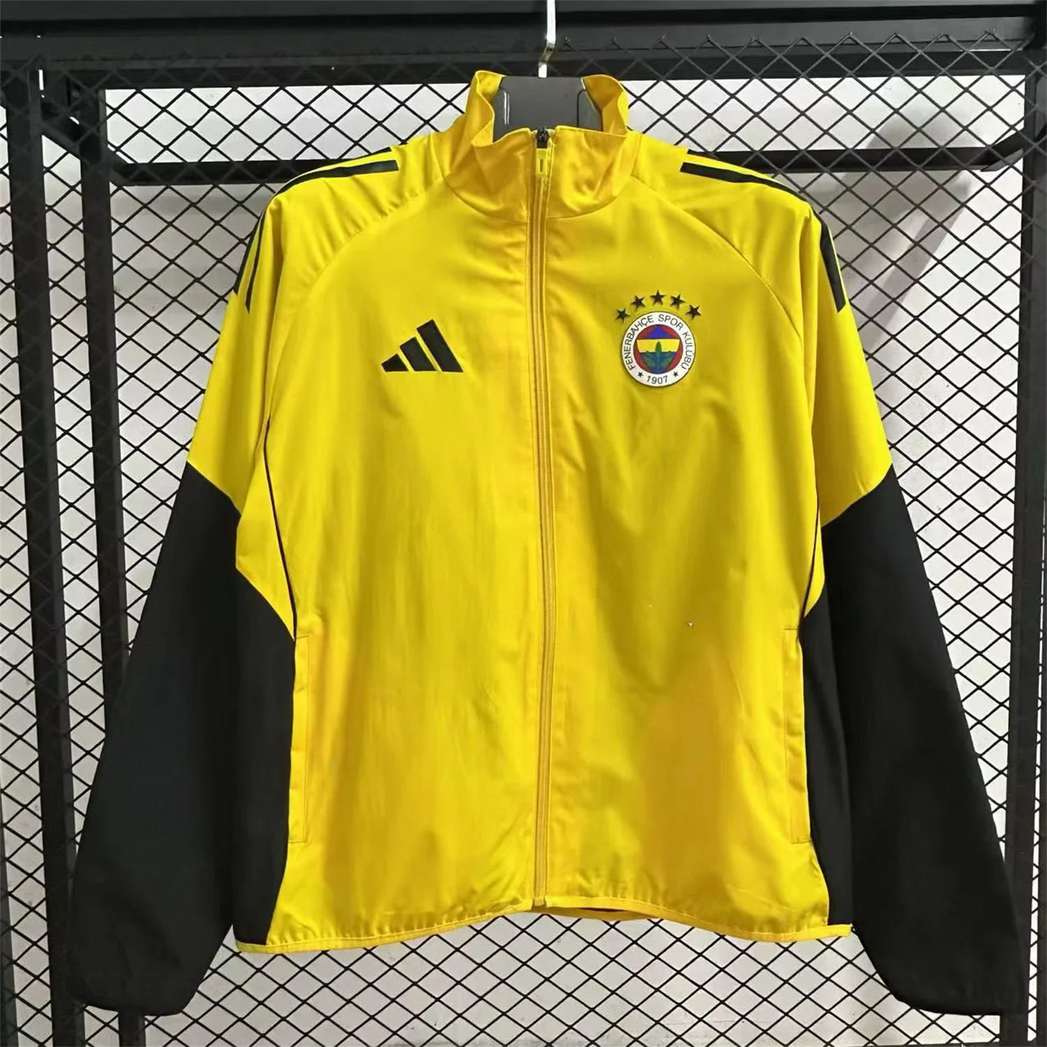 Fenerbahce 25-26 Throwback Windbreaker Jacket - Yellow - UnitedFutballJersey