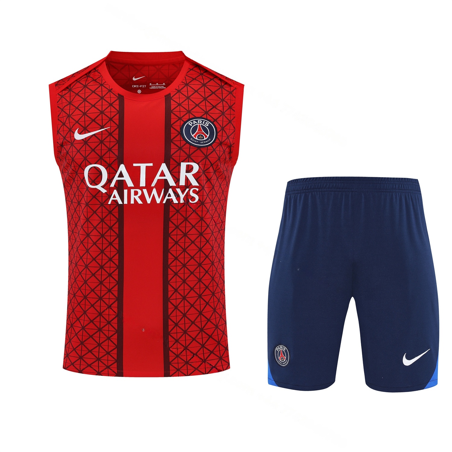 Paris Saint-Germain PSG 25-26 Vest Training Set - Red Vest & Deep Blue Shorts - UnitedFutballJersey
