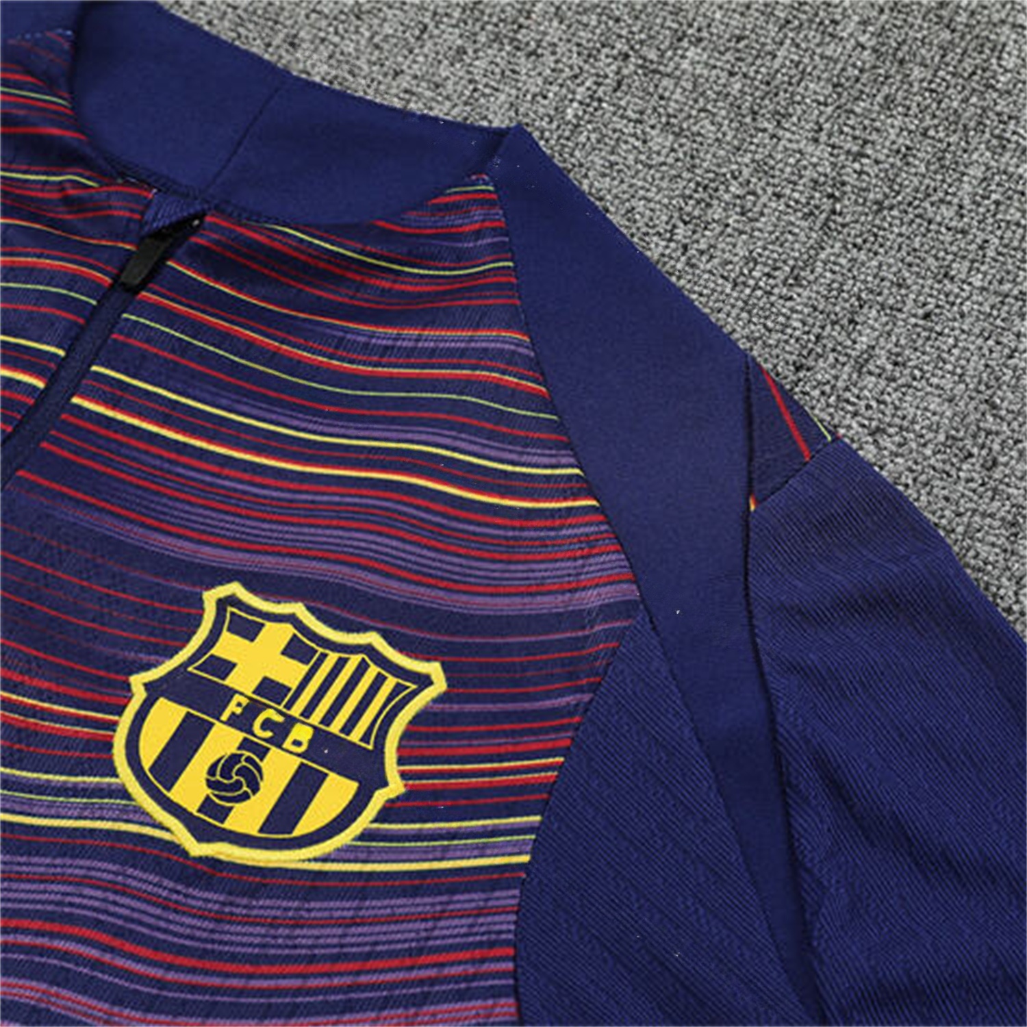 Barcelona 25-26 Long Sleeve Training Set - Purple Camouflage Top & Blue Pants - UnitedFutballJersey