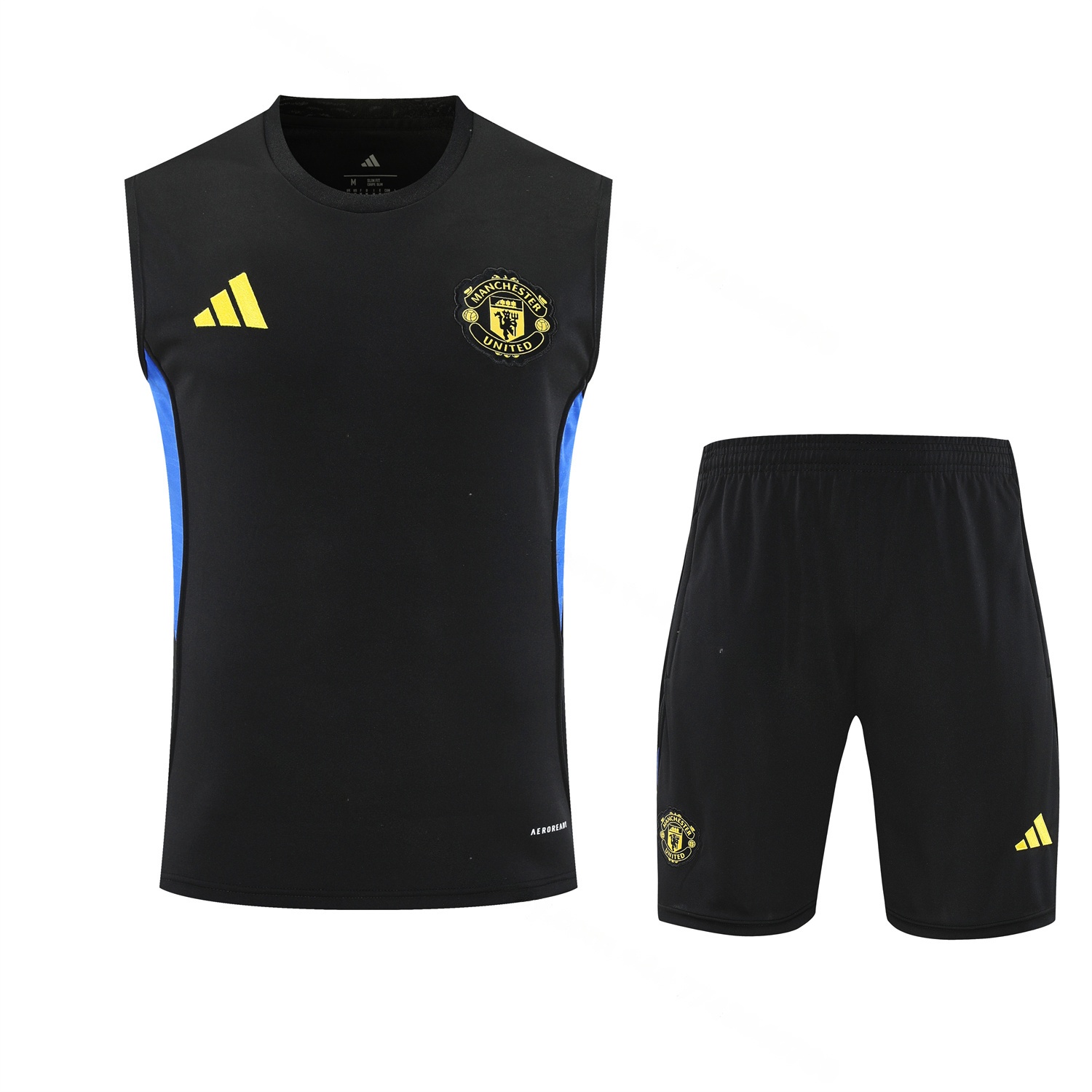 Manchester United 25-26 Vest Training Set - Black And Light Grey Vest & Black Shorts - UnitedFutballJersey
