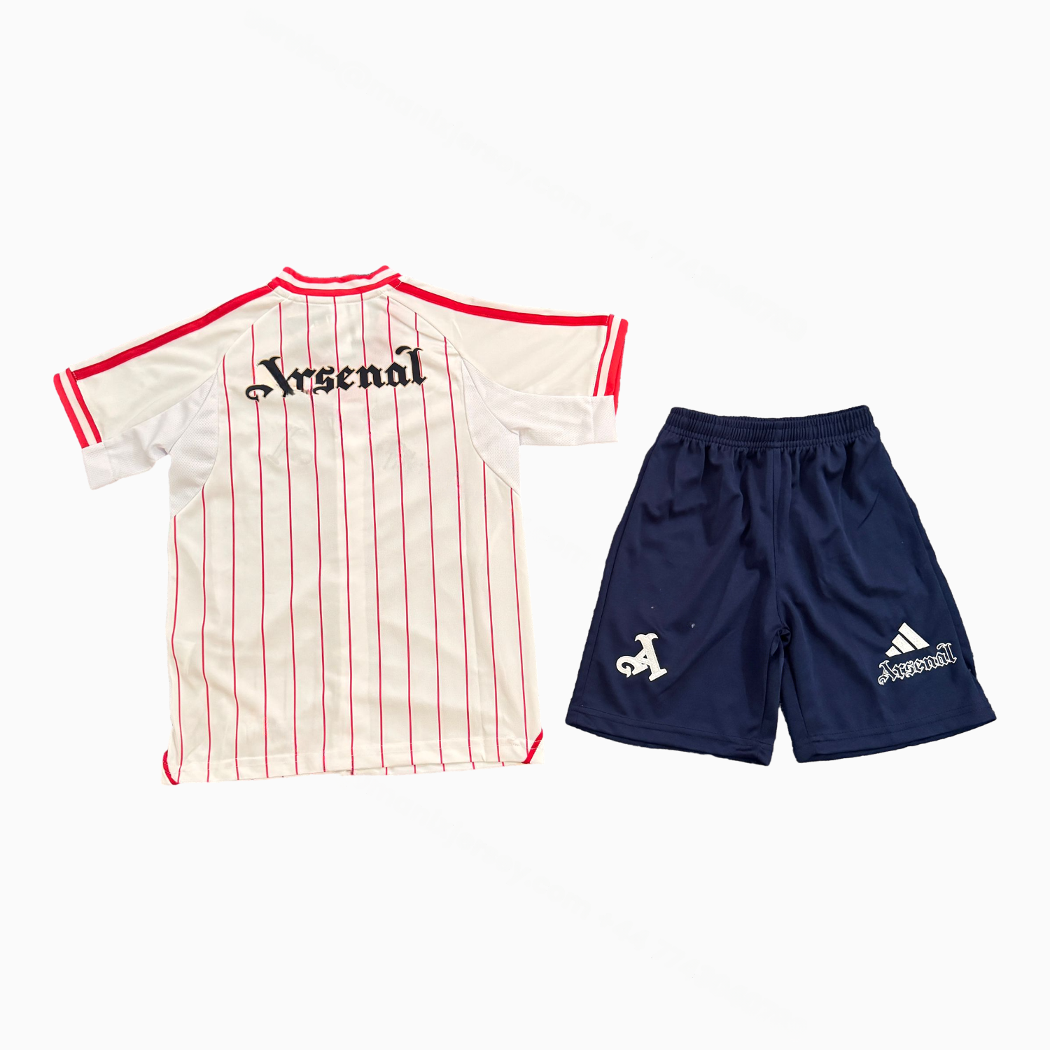 Arsenal 25-26 White Baseball Kids Kit - Player Version - UnitedFutballJersey