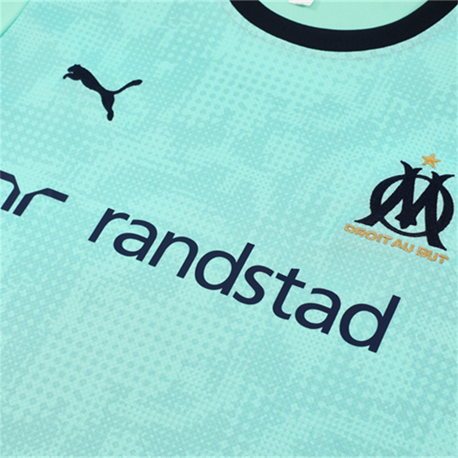 Marseille 25-26 Kids Short-Sleeve Training Set - Nattierblue Top & Deep Blue Pants - UnitedFutballJersey