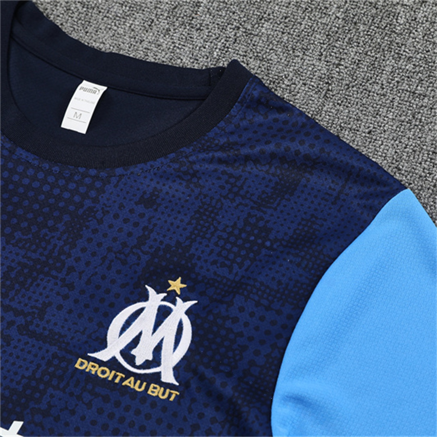 Marseille 25-26 Kids Short-Sleeve Training Set - Royal Blue Top & Royal Blue Shorts - UnitedFutballJersey