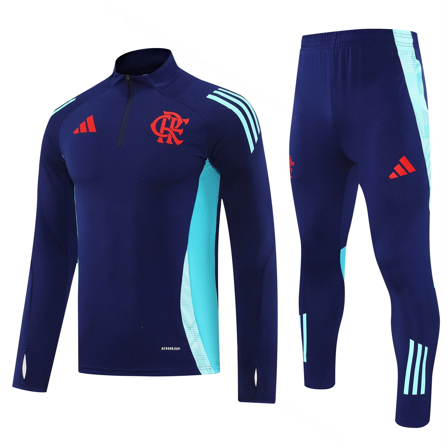 Flamengo 25-26 Long Sleeve Training Set - Deep Blue Top & Deep Blue Pants - UnitedFutballJersey