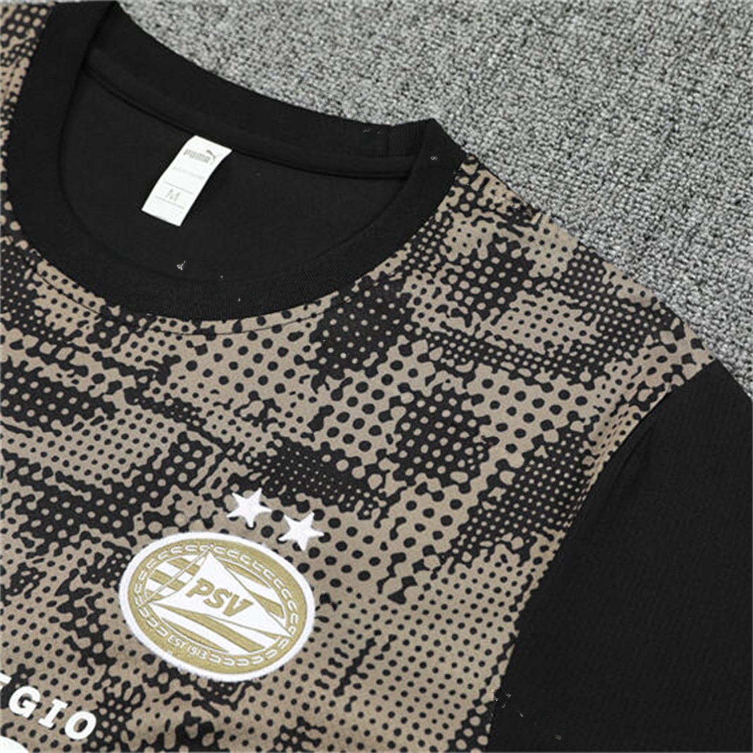 PSV Eindhoven 25-26 Kids Short-Sleeve Training Set - Army Green Top & Black Shorts - UnitedFutballJersey
