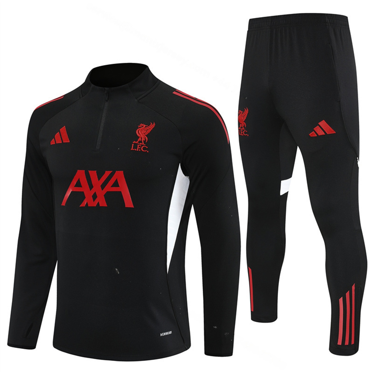 Liver.pool 25-26 Long Sleeve Training Set - Black Top & Black Pants - UnitedFutballJersey