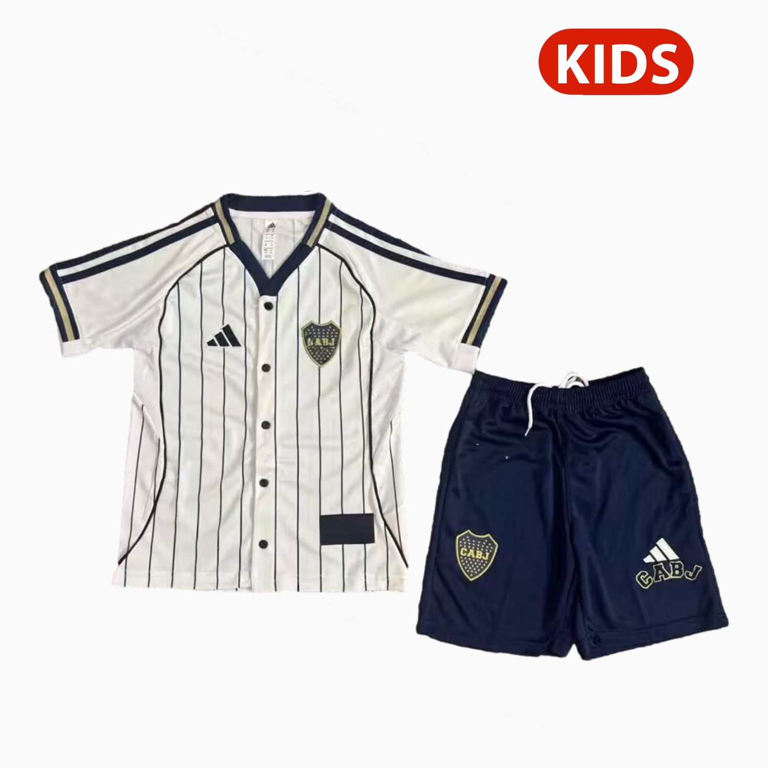 Boca Juniors 25-26 White Baseball Kids Kit - UnitedFutballJersey