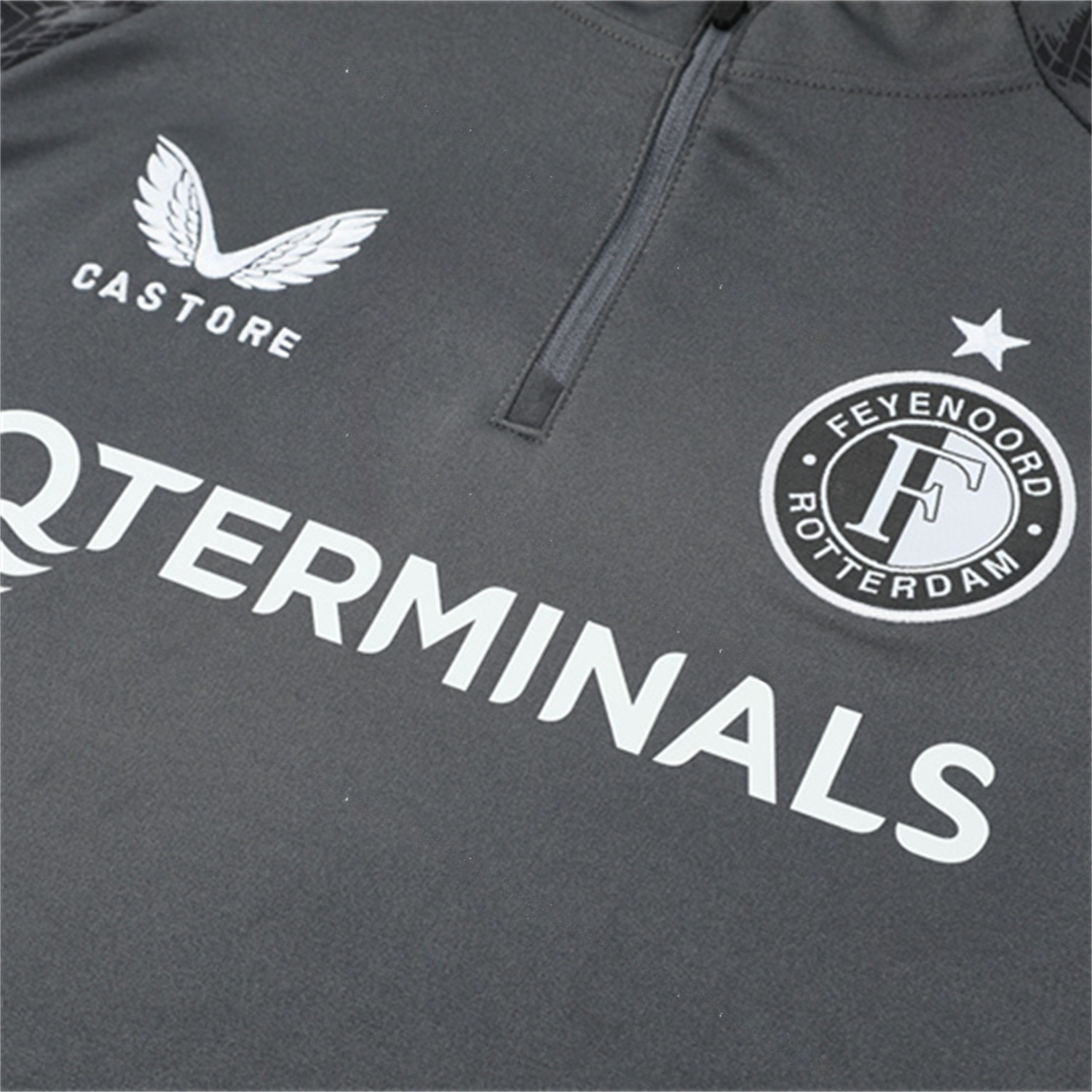 Feyenoord 25-26 Kids Long Sleeve Training Set - Dark Gray Top & Dark Gray Pants - UnitedFutballJersey