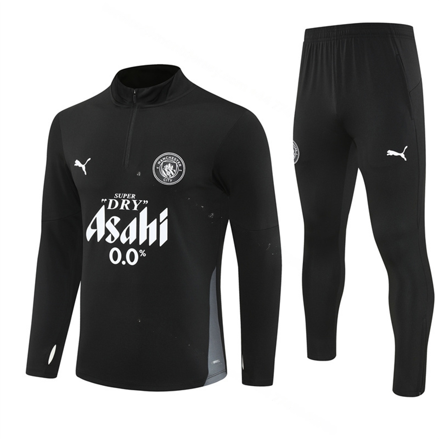 Manchester City 25-26 Long Sleeve Training Set - Black Top & Black Pants - UnitedFutballJersey