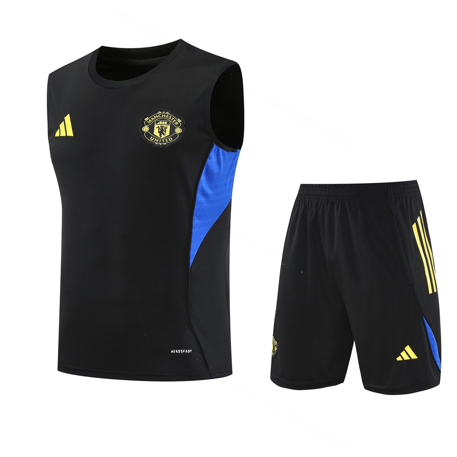 Manchester United 25-26 Vest Training Set - Black And Light Grey Vest & Black Shorts - UnitedFutballJersey