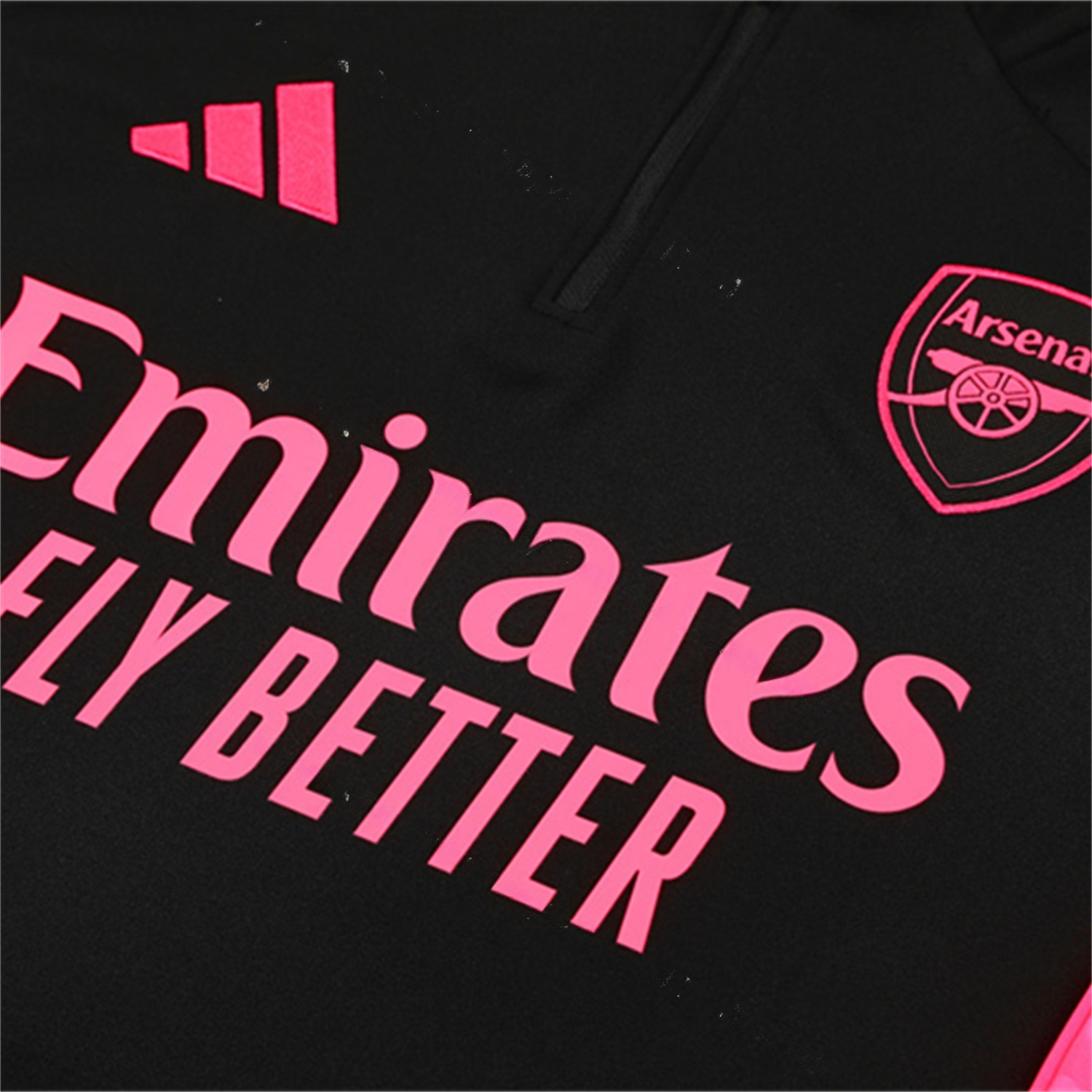 Arsenal 25-26 Kids Long Sleeve Training Set - Pink Logo Balck Top & Black Pants - UnitedFutballJersey