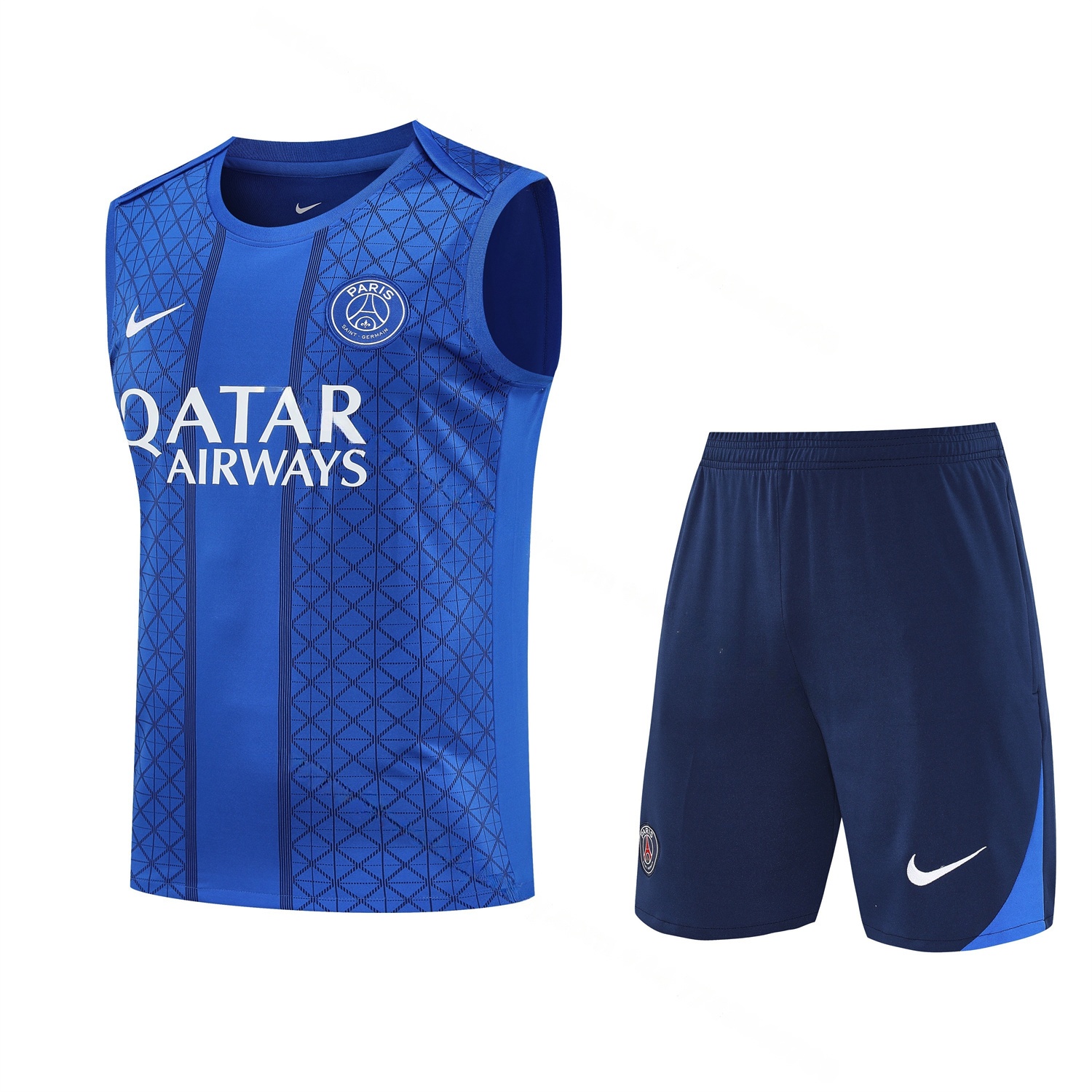 Paris Saint-Germain PSG 25-26 Vest Training Set - Ocean Blue Vest & Deep Blue Shorts - UnitedFutballJersey