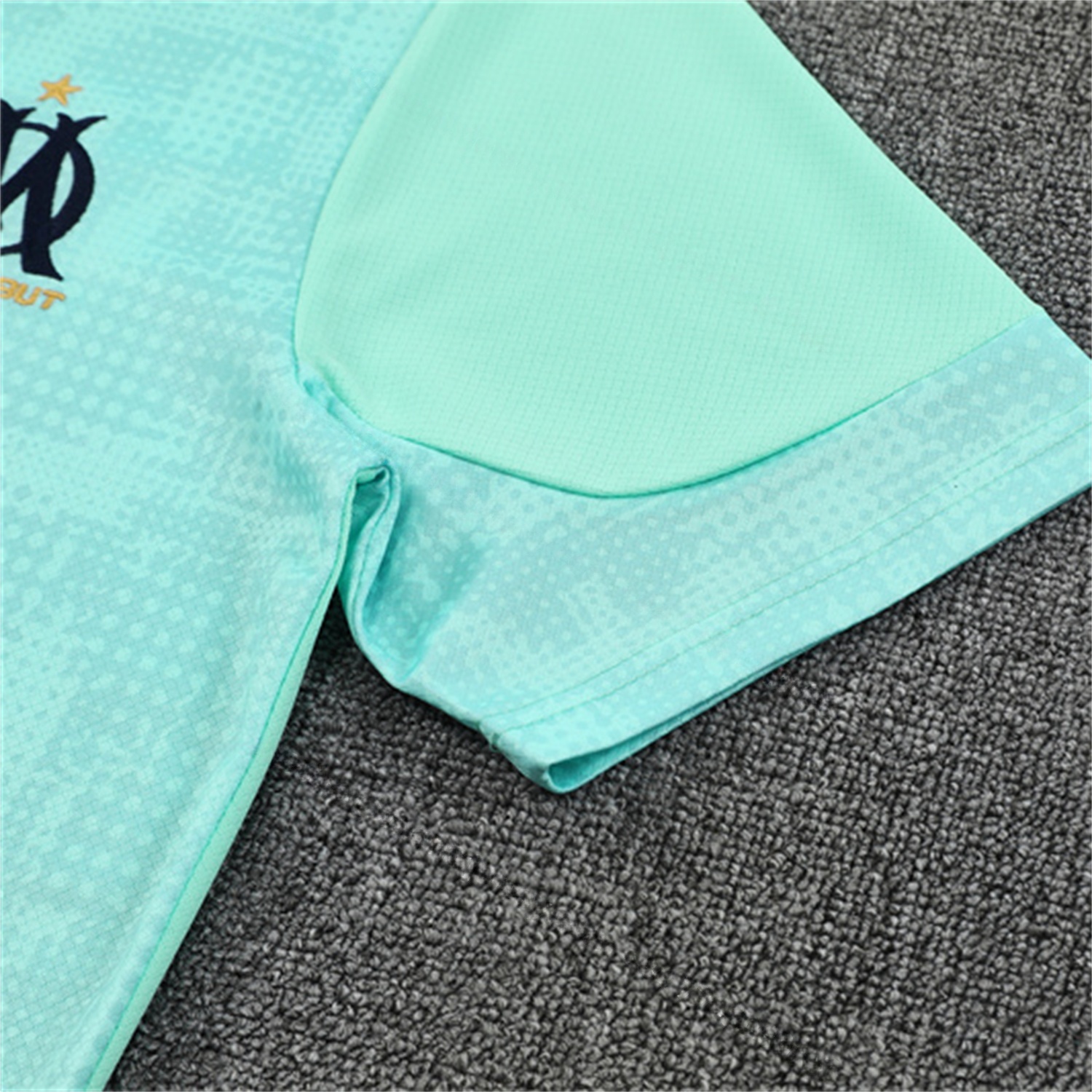 Marseille 25-26 Kids Short-Sleeve Training Set - Nattierblue Top & Deep Blue Pants - UnitedFutballJersey