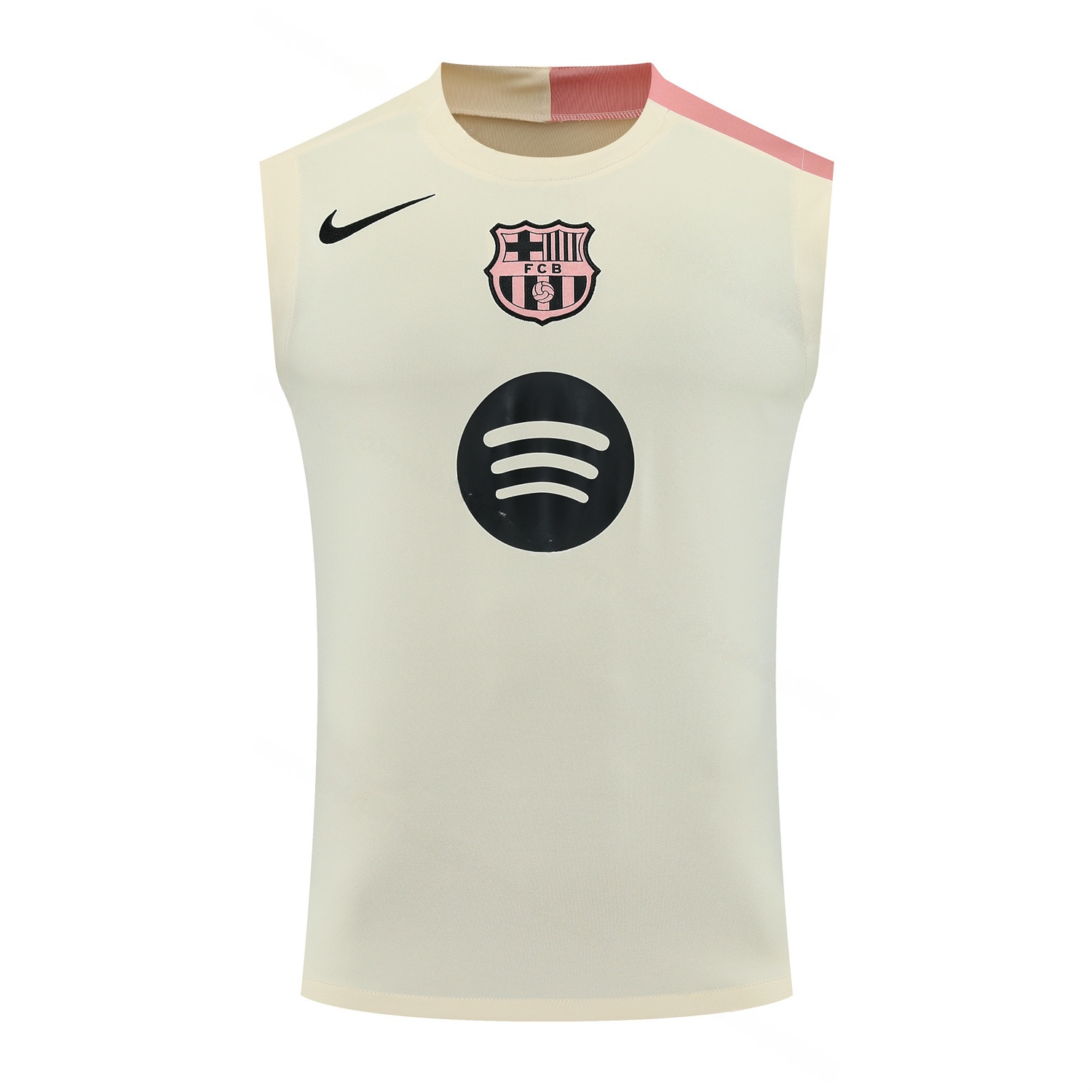 Barcelona 25-26 Vest Training Set - Cream Vest & Deep Blue Shorts - UnitedFutballJersey
