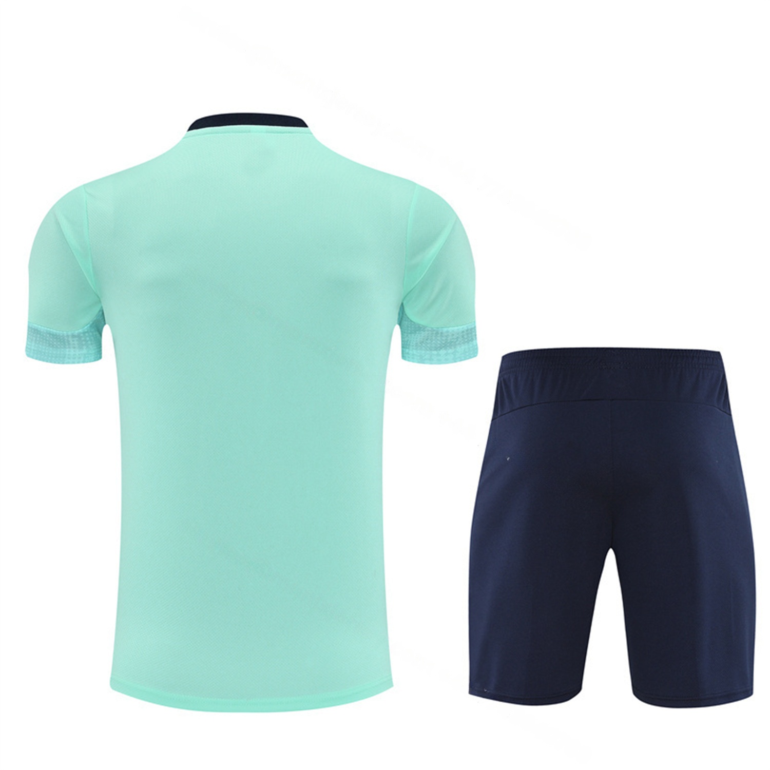 Marseille 25-26 Kids Short-Sleeve Training Set - Nattierblue Top & Deep Blue Pants - UnitedFutballJersey