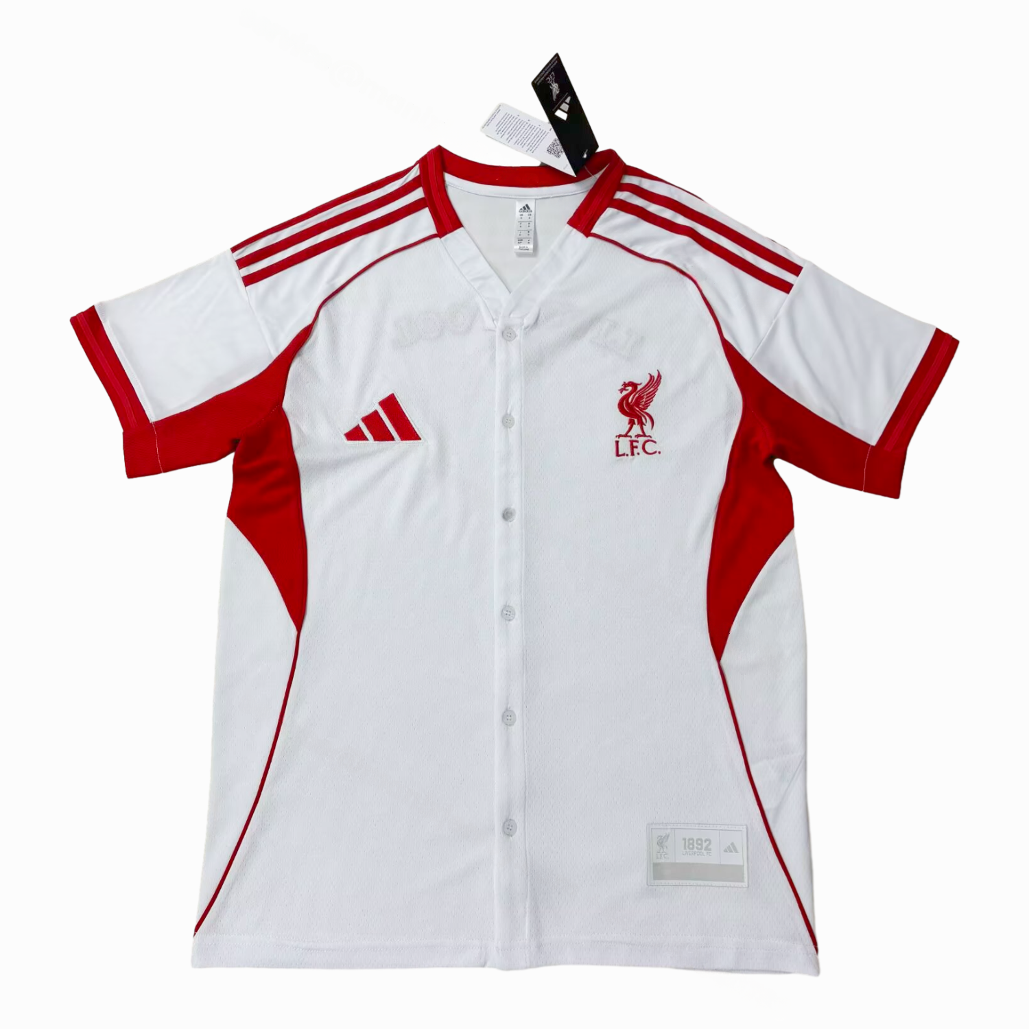 Liver.pool 25-26 White Baseball Jersey - UnitedFutballJersey