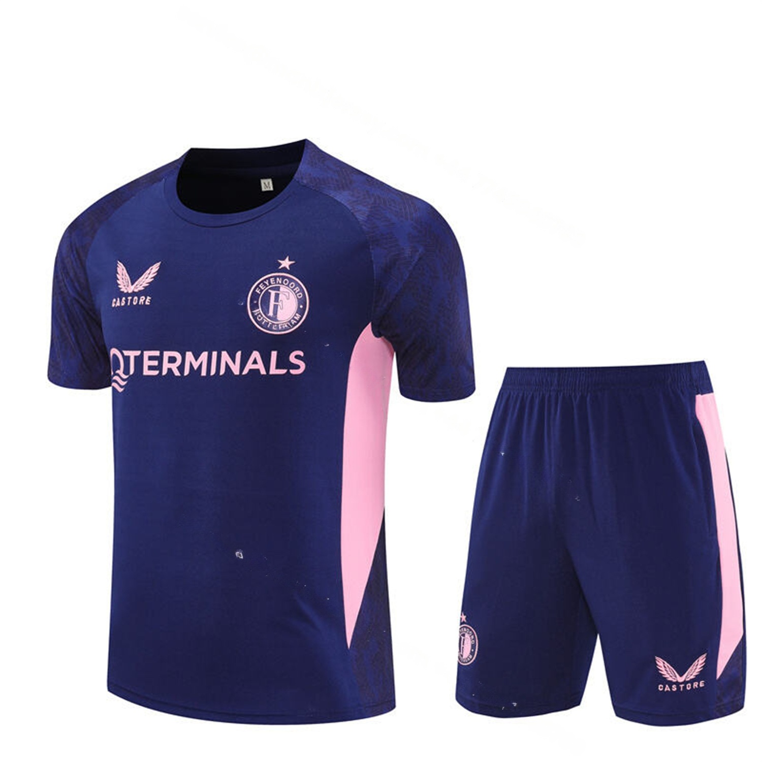 Feyenoord 25-26 Short-Sleeve Training Set - Royal Blue Top & Royal Blue Shorts - UnitedFutballJersey
