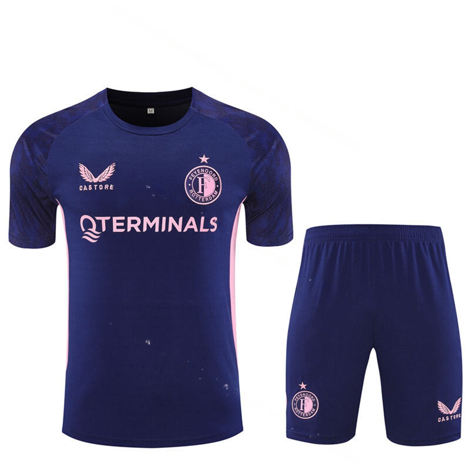Feyenoord 25-26 Kids Short-Sleeve Training Set - Royal Blue Top & Royal Blue Shorts - UnitedFutballJersey