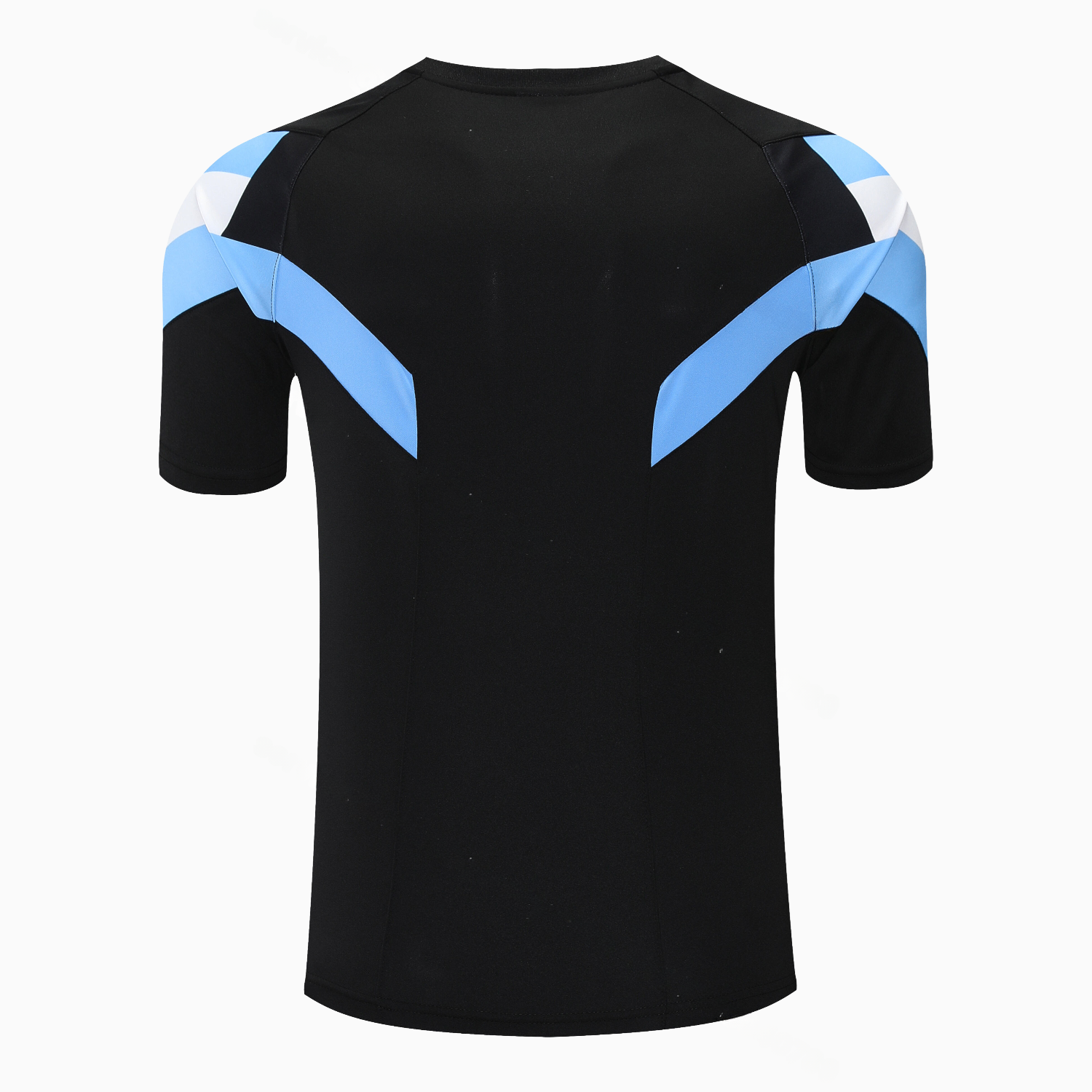 Argentina 25-26 Short-Sleeve Training Set - Blue Stripes Black Top & Black Shorts - UnitedFutballJersey