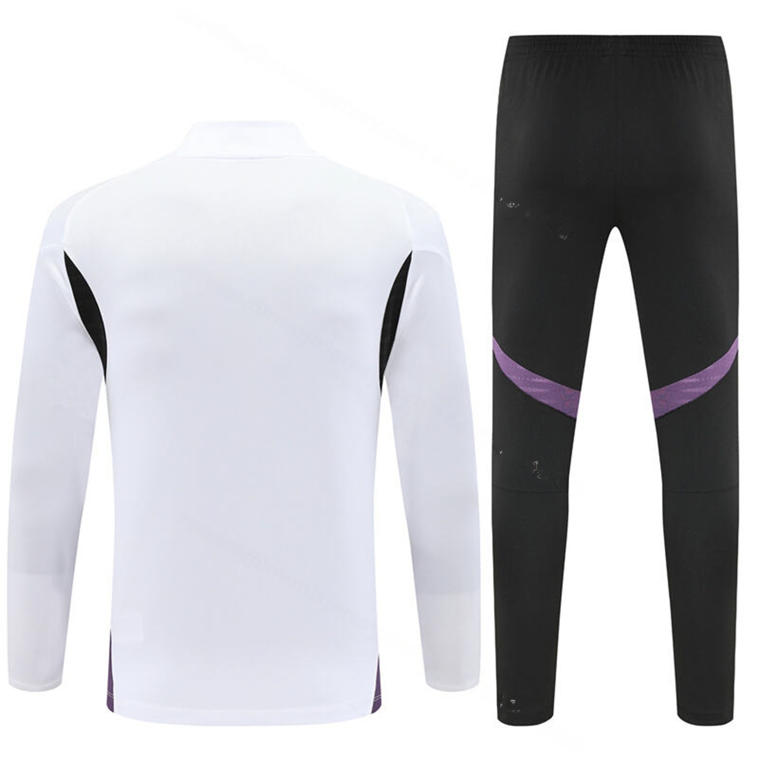 Manchester United 25-26 Kids Long Sleeve Training Set - White Top & Black Pants - UnitedFutballJersey