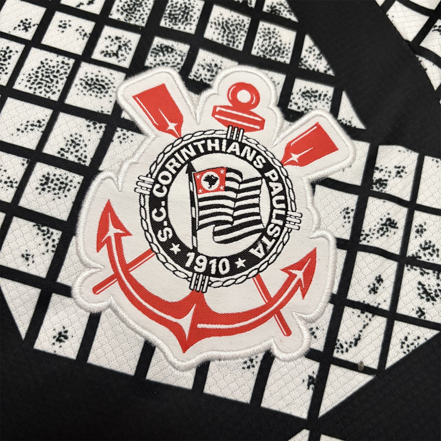 Corinthians 2025-26 White And Black Pre-Match Jersey - Fans Version - UnitedFutballJersey