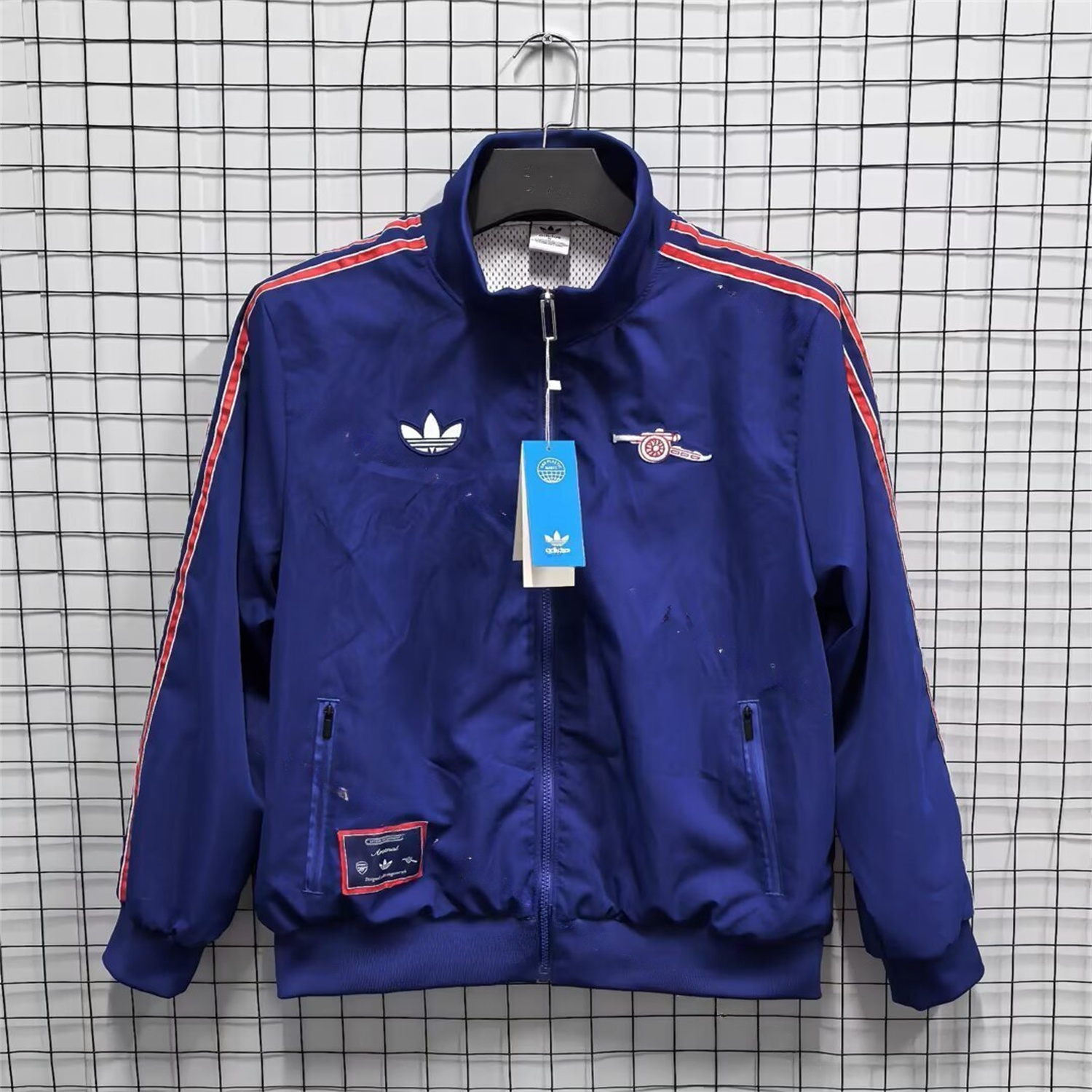 Arsenal 25-26 Throwback Windbreaker Jacket - Deep Blue - UnitedFutballJersey