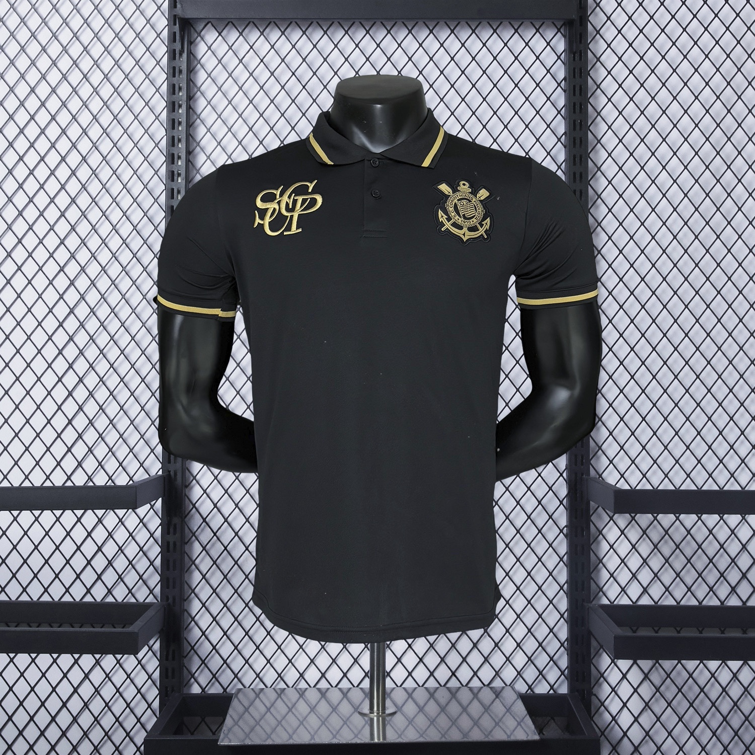 Corinthians 25-26 Black Gold Special Jersey - Player Version - UnitedFutballJersey