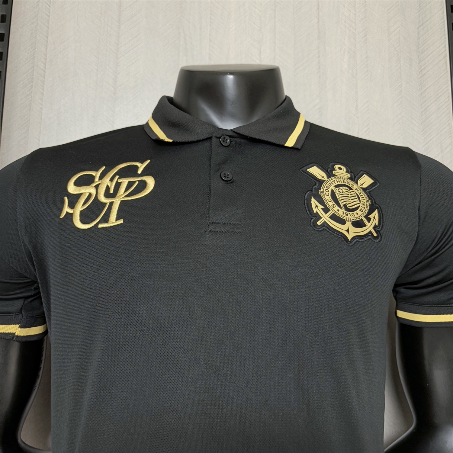 Corinthians 25-26 Black Gold Special Jersey - Player Version - UnitedFutballJersey