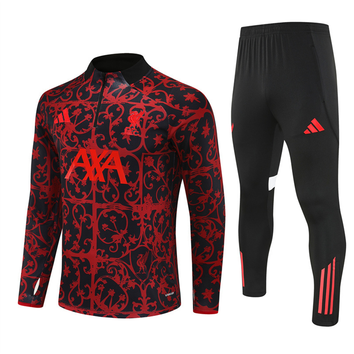 Liver.pool 25-26 Long Sleeve Training Set - Red Camouflage Top & Blsck Pants - UnitedFutballJersey