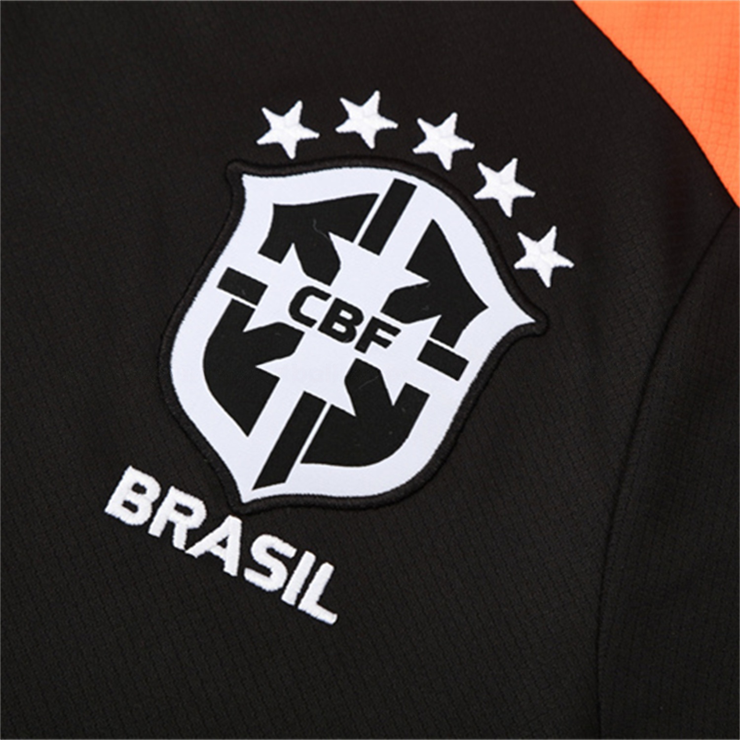 Brazil 25-26 Kids Short-Sleeve Training Set - Black Top & Black Shorts - UnitedFutballJersey