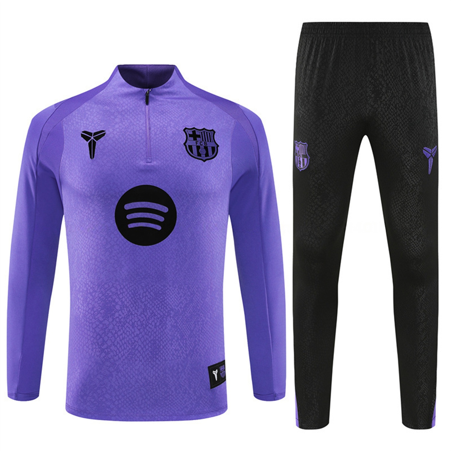 Barcelona 25-26 X KB Long Sleeve Training Set - Purple Top & Black Pants - UnitedFutballJersey