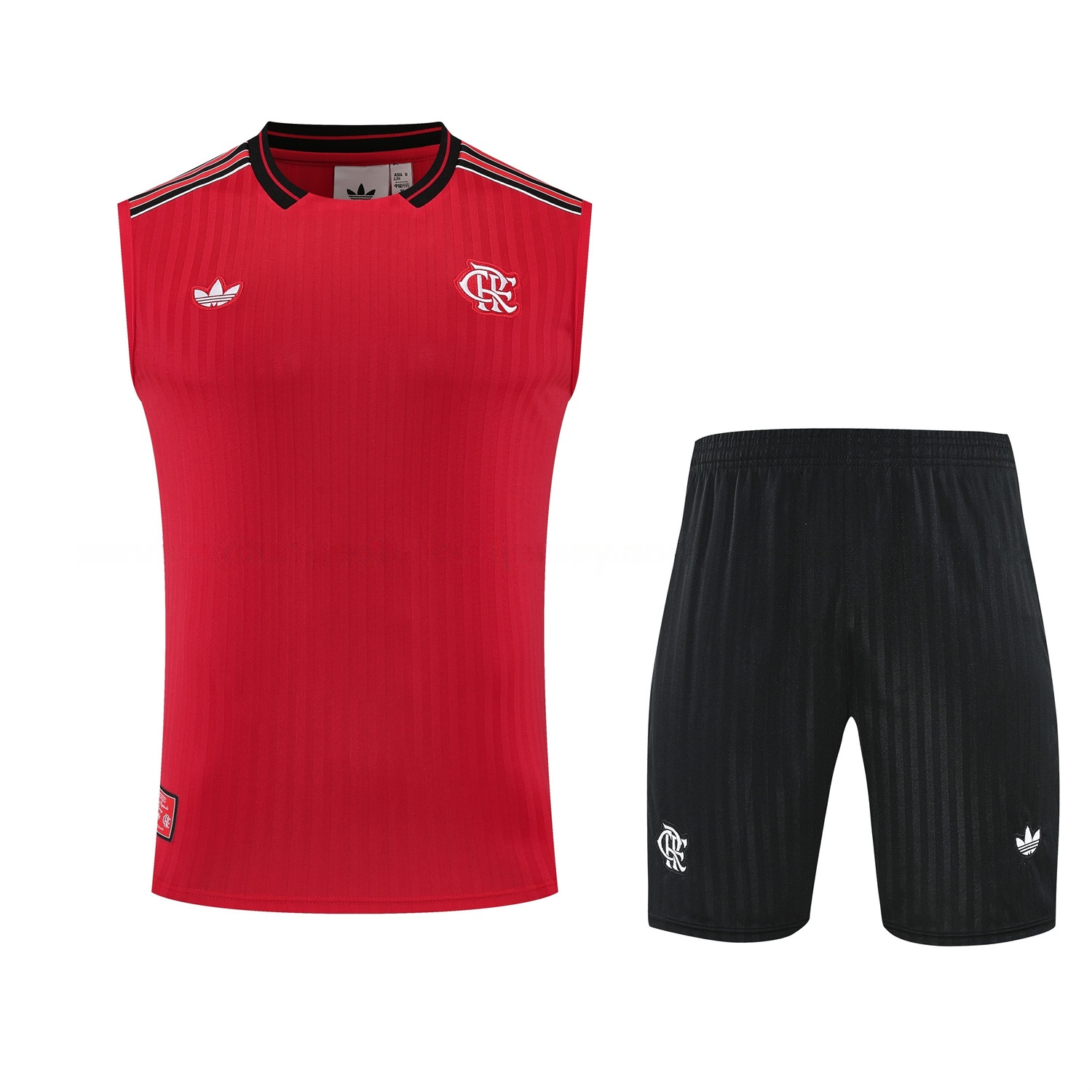 Flamengo 25-26 Short-Sleeve Training Set - Red Vest & Black Shorts - UnitedFutballJersey