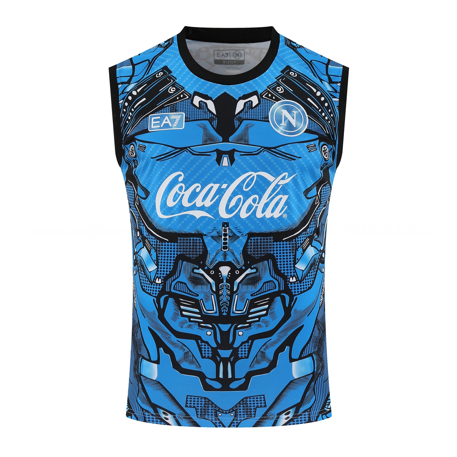 Napoli 25-26 Vest Training Set - Blue Mecha Vest & Black Shorts - UnitedFutballJersey
