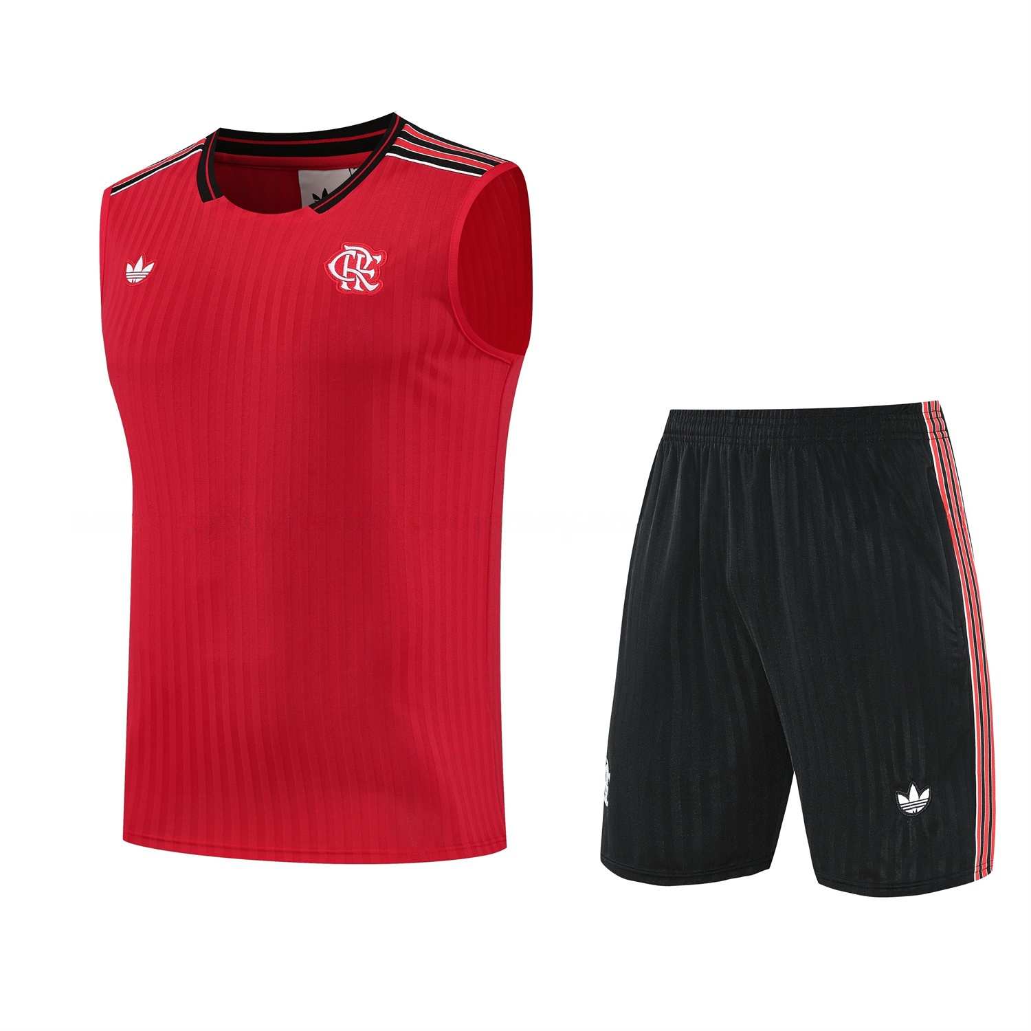 Flamengo 25-26 Short-Sleeve Training Set - Red Vest & Black Shorts - UnitedFutballJersey