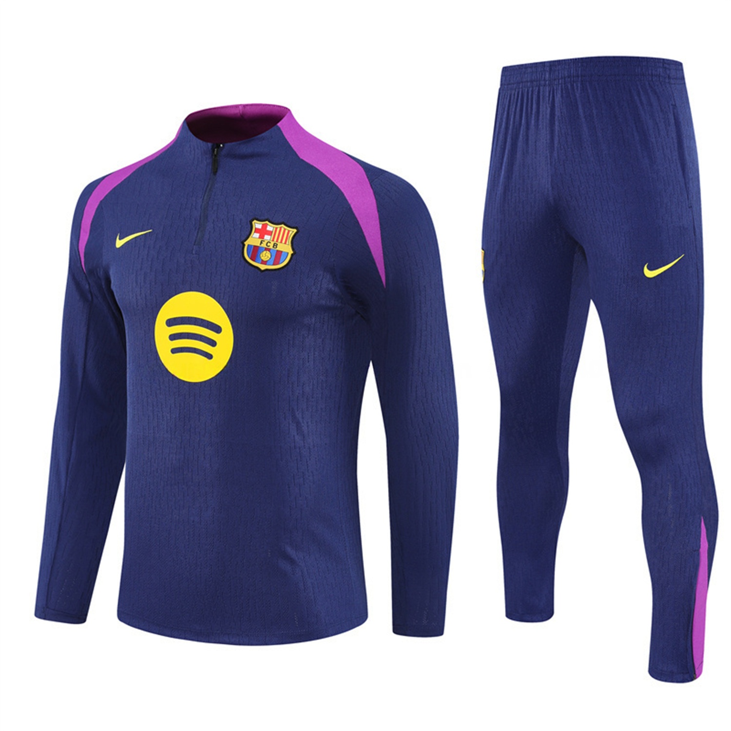 Barcelona 25-26 Long Sleeve Training Set - Royal Blue Top Yellow Sponsor & Royal Blue Pants - UnitedFutballJersey