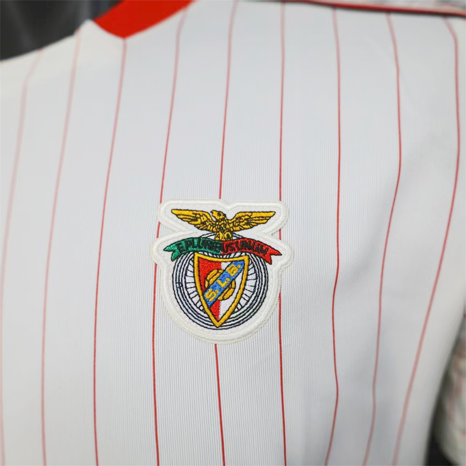 Benfica 25-26 Trefoil Red Lines White Travel Jersey - Player Version - UnitedFutballJersey