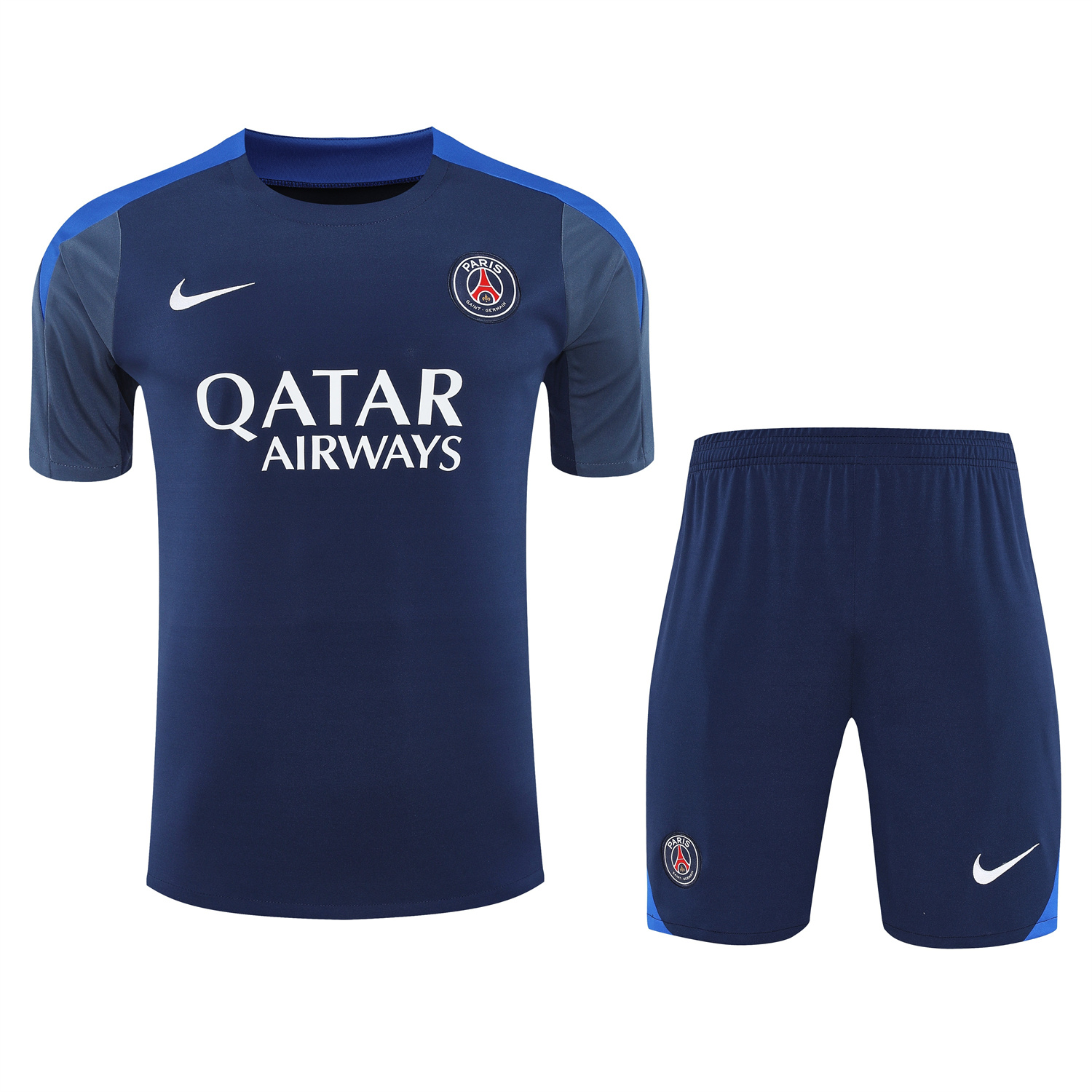 Paris Saint-Germain PSG 25-26 Short-Sleeve Training Set - Royal Blue & Royal Blue Shorts - UnitedFutballJersey