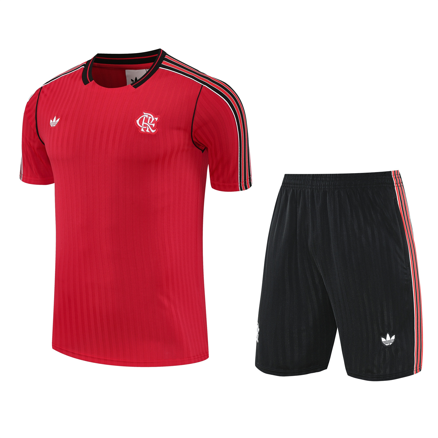 Flamengo 25-26 Short-Sleeve Training Set - Red Top & Black Shorts - UnitedFutballJersey
