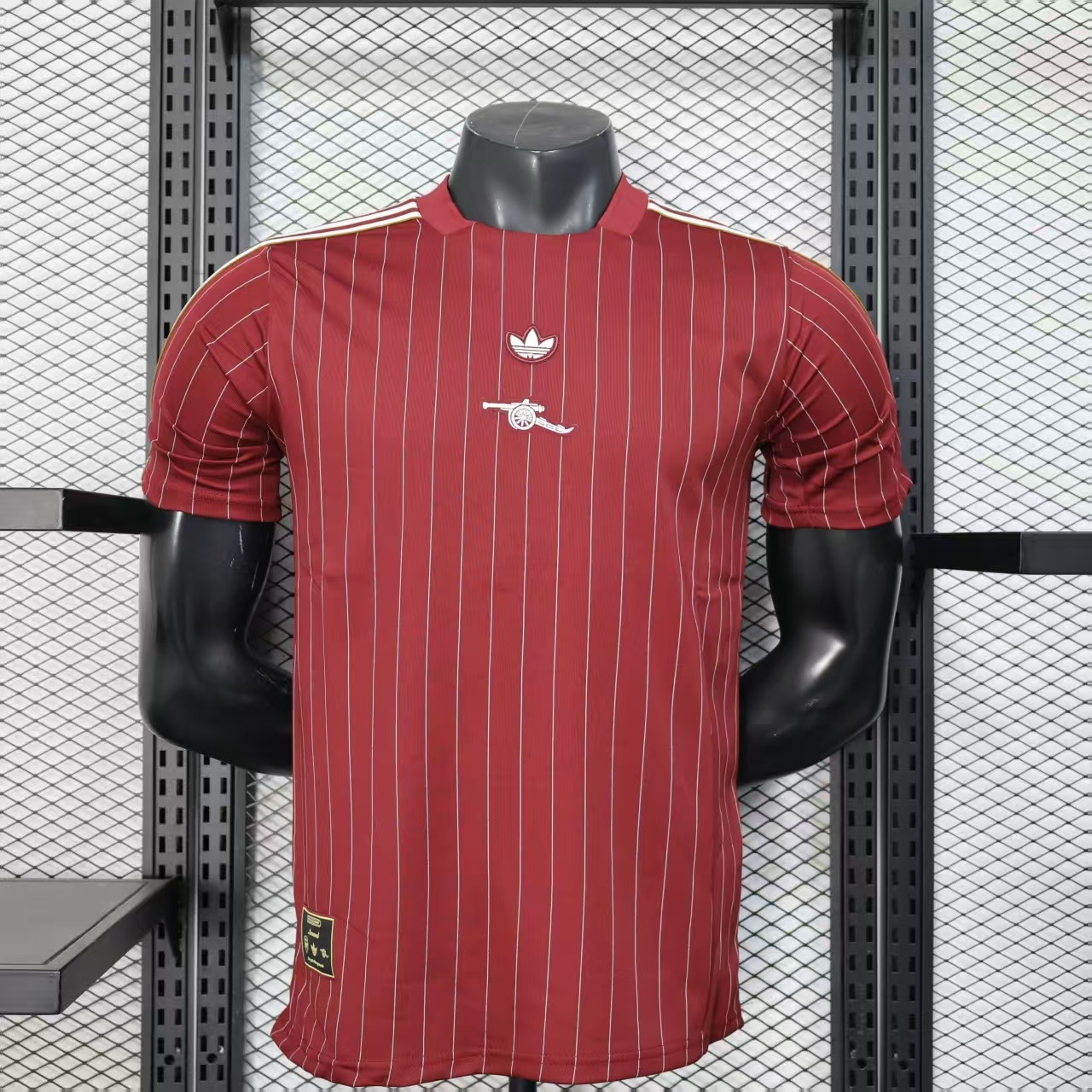 Arsenal 25-26 Trefoil White Lines Red Travel Jersey - Player Version - UnitedFutballJersey