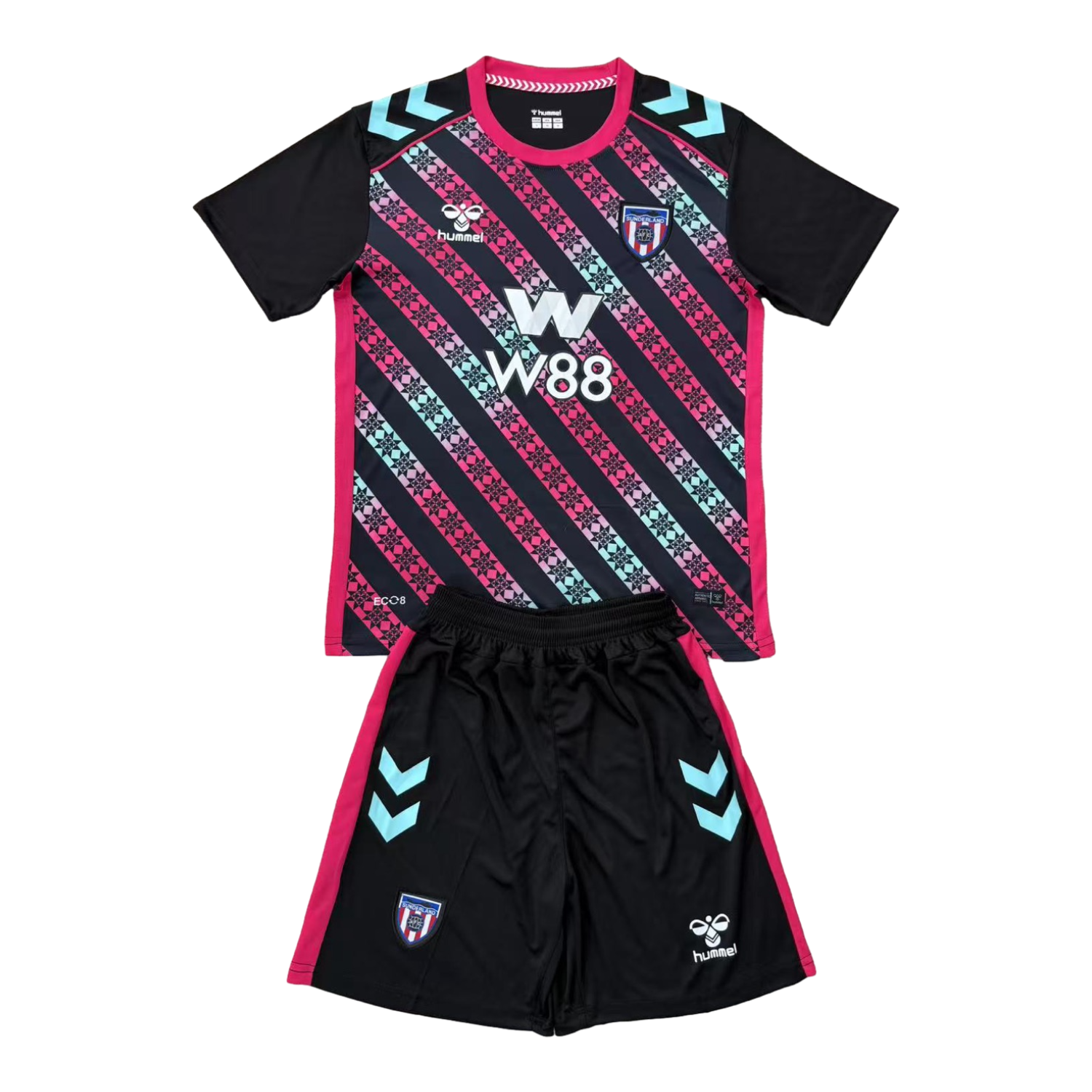 Sunderland 25-26 Goalkeeper Black And Pink Men's Adult Jersey Set - Fans Version - UnitedFutballJersey