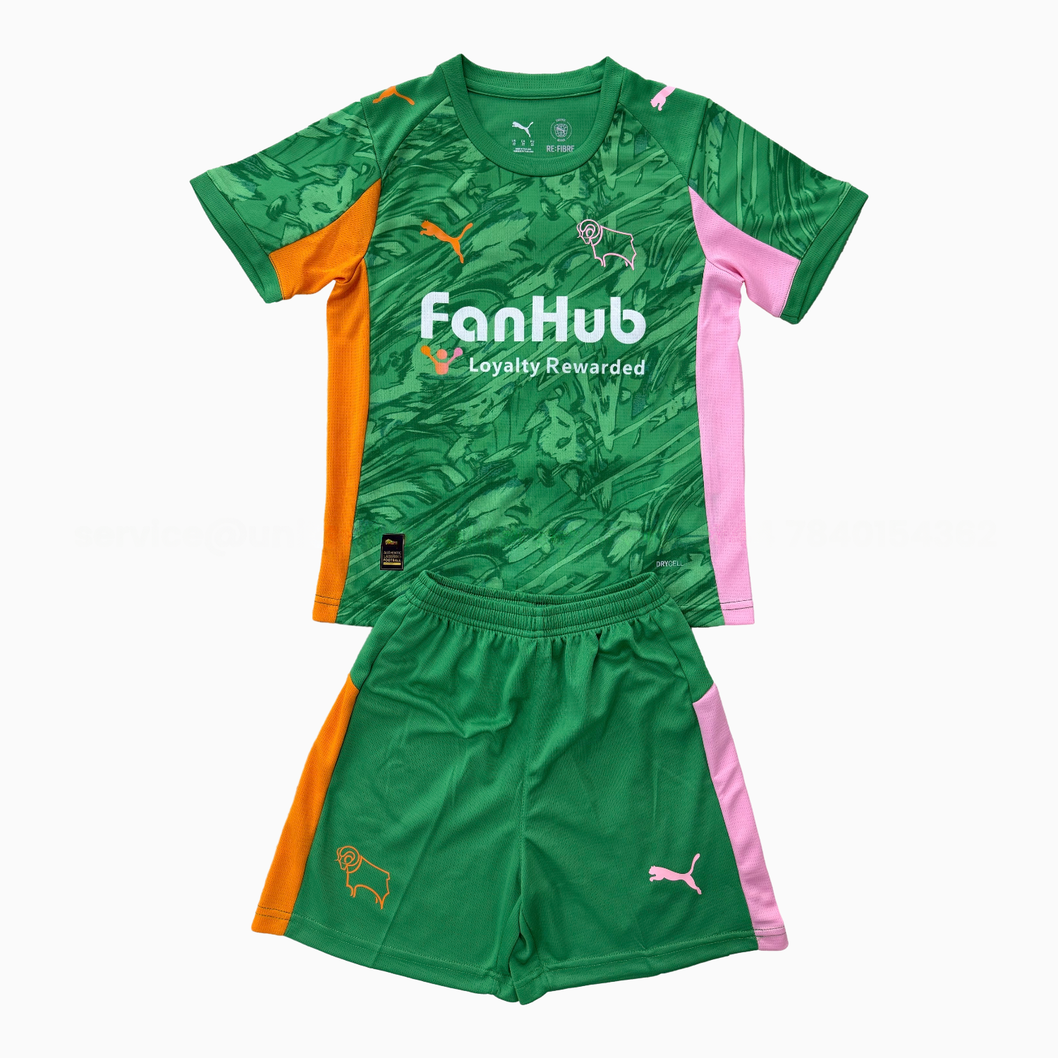 Derby County 25-26 Green Goalkeeper Kids Kit - UnitedFutballJersey