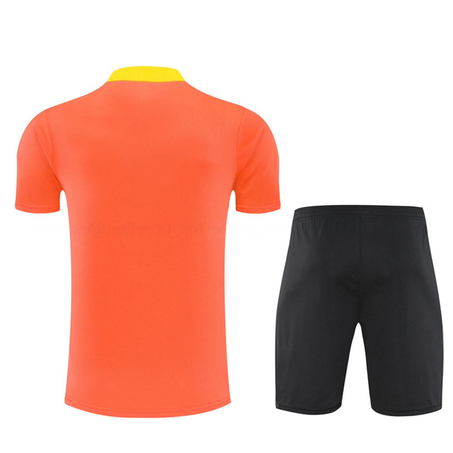 Brazil 25-26 Short-Sleeve Training Set - Orange Top & Black Shorts - UnitedFutballJersey