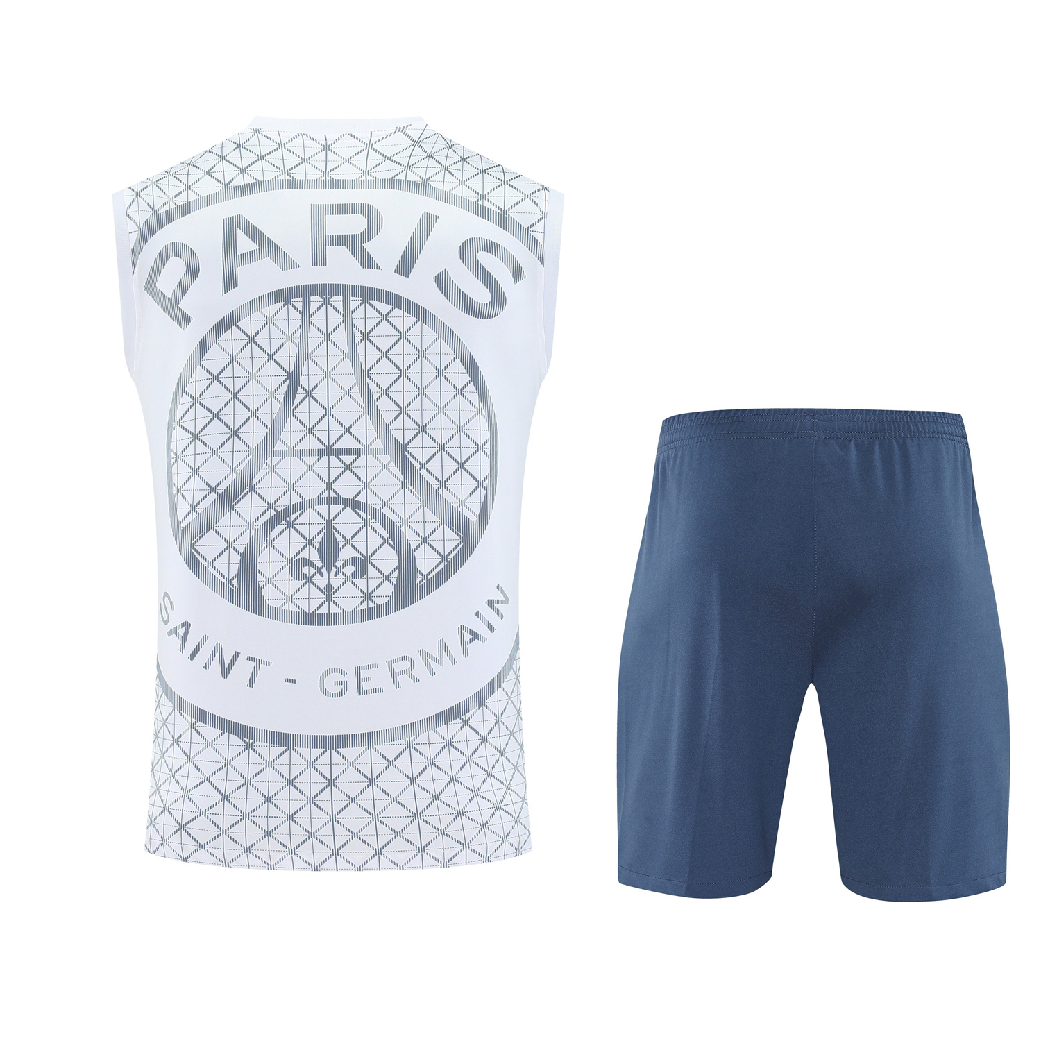 Paris Saint-Germain PSG 25-26 Vest Training Set - White Vest & Deep Blue Shorts - UnitedFutballJersey