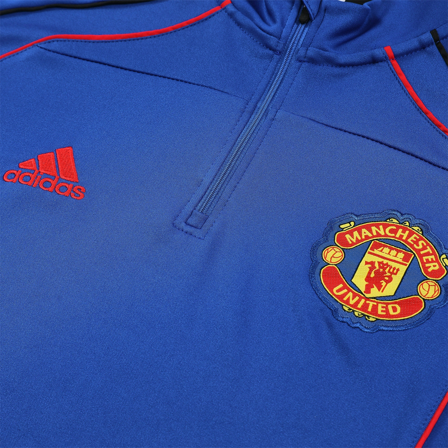 Manchester United 25-26 Long Sleeve Training Set - Blue Top and Black Pants - UnitedFutballJersey